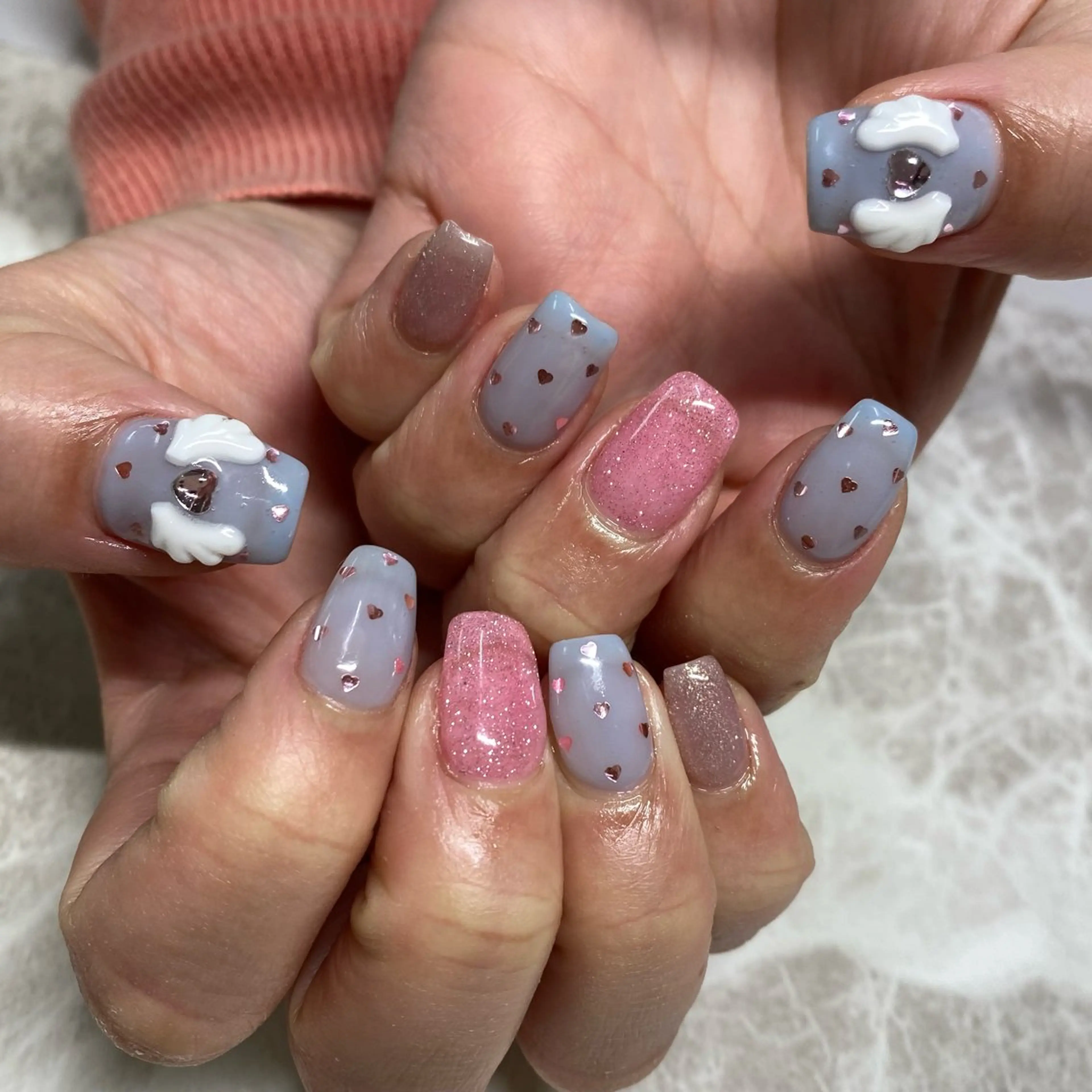 ネイル ハート ハンドネイル ハンドケア 🫧RaLa ⭐︎AYAKA🫧のネイルデザイン