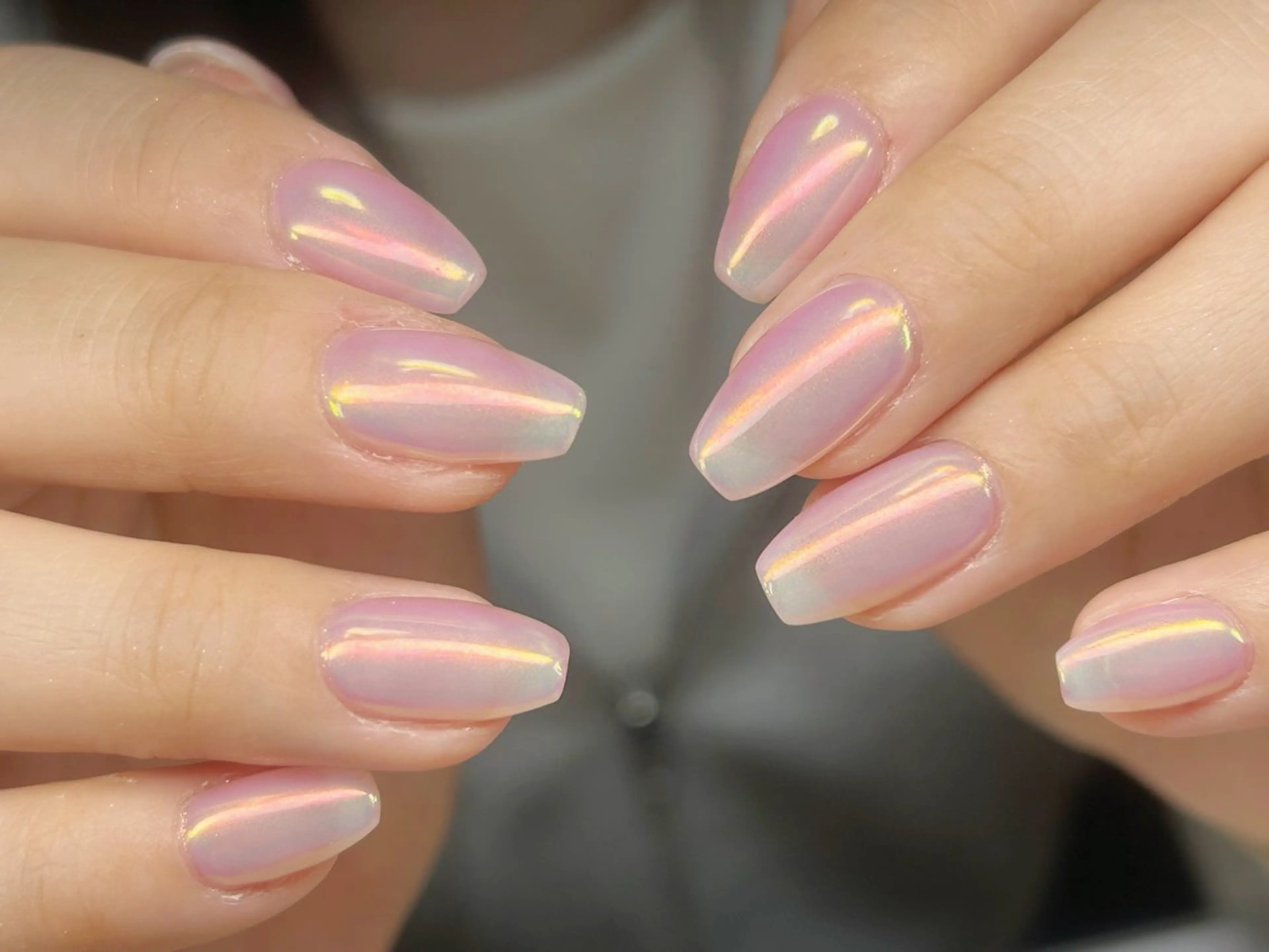 ネイル アートネイル オーロラネイル チークネイル 成人式 入学式 ハンドネイル Lino Nailのネイルデザイン