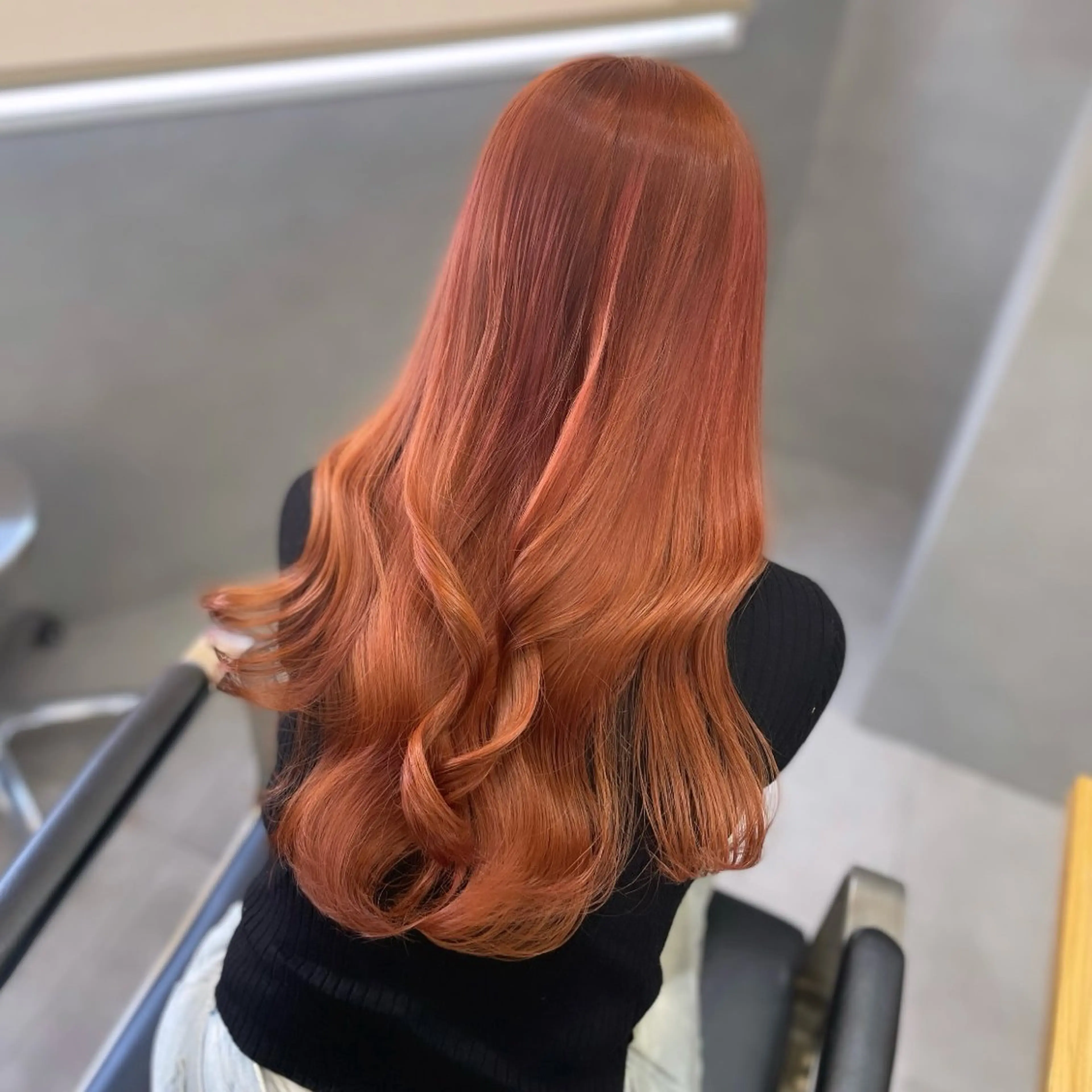 ロング カラー ブリーチ ダブルカラー ブリーチなしカラー オレンジ ピンクカラー ヘアカラー Rui/透明感カラー 暖色/レイヤーカットのヘアスタイル