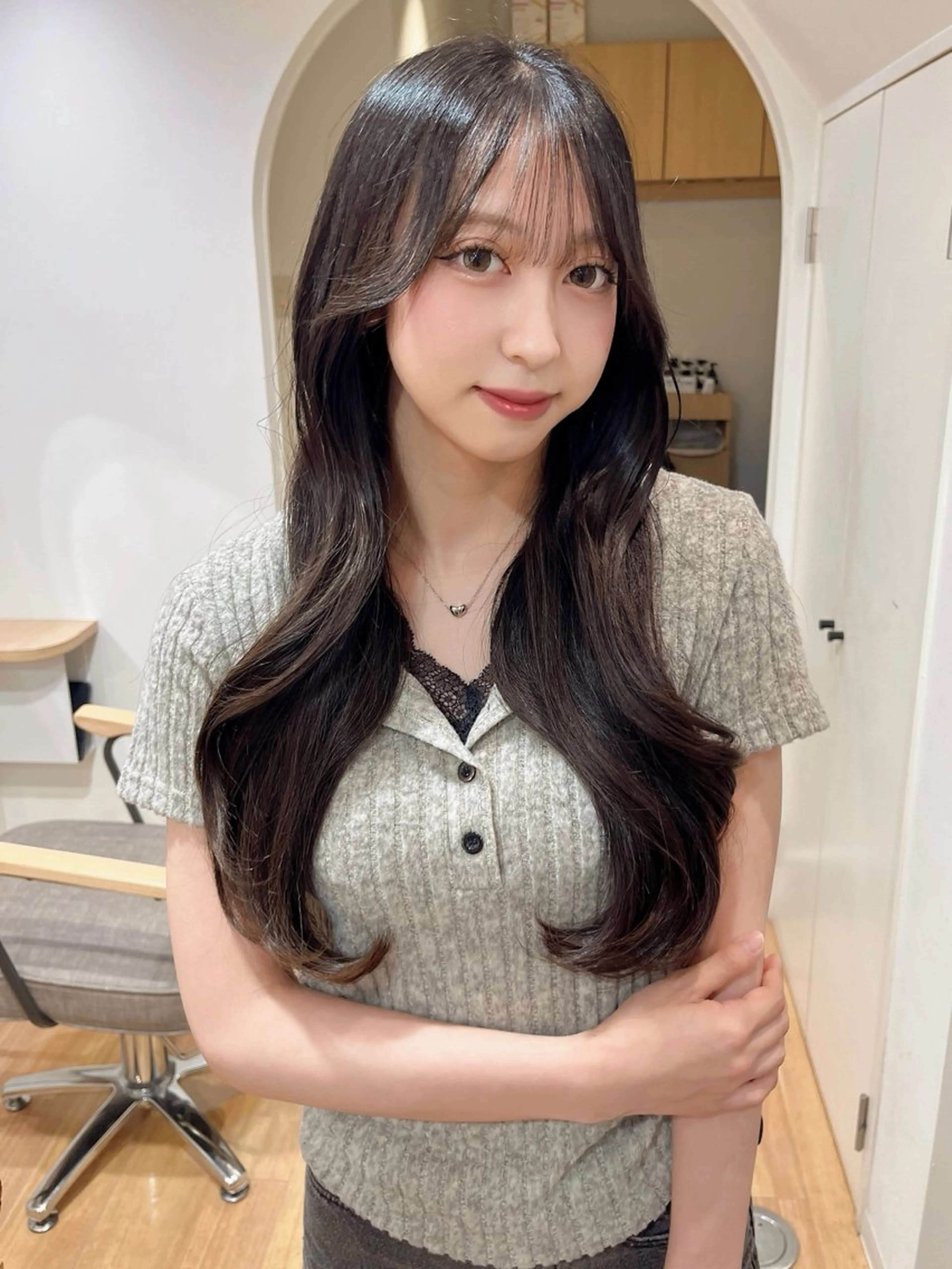 ロング ヘアアレンジ くびれヘア 韓国風ヘア NANAKA𝜗𝜚 〜vince〜のヘアスタイル