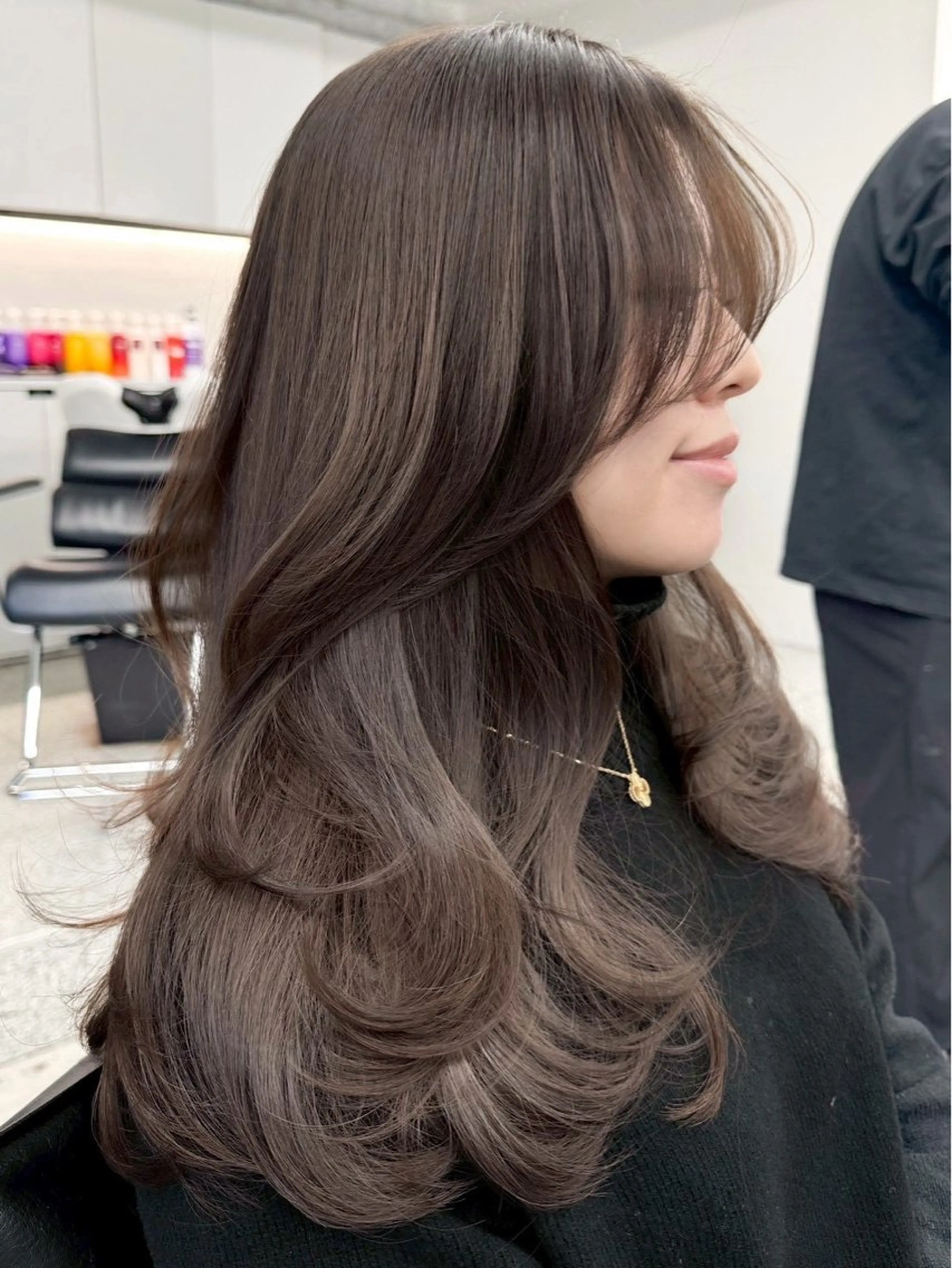 ロング カラー カット ヘアカラー トリートメント Amaretto かなのヘアスタイル