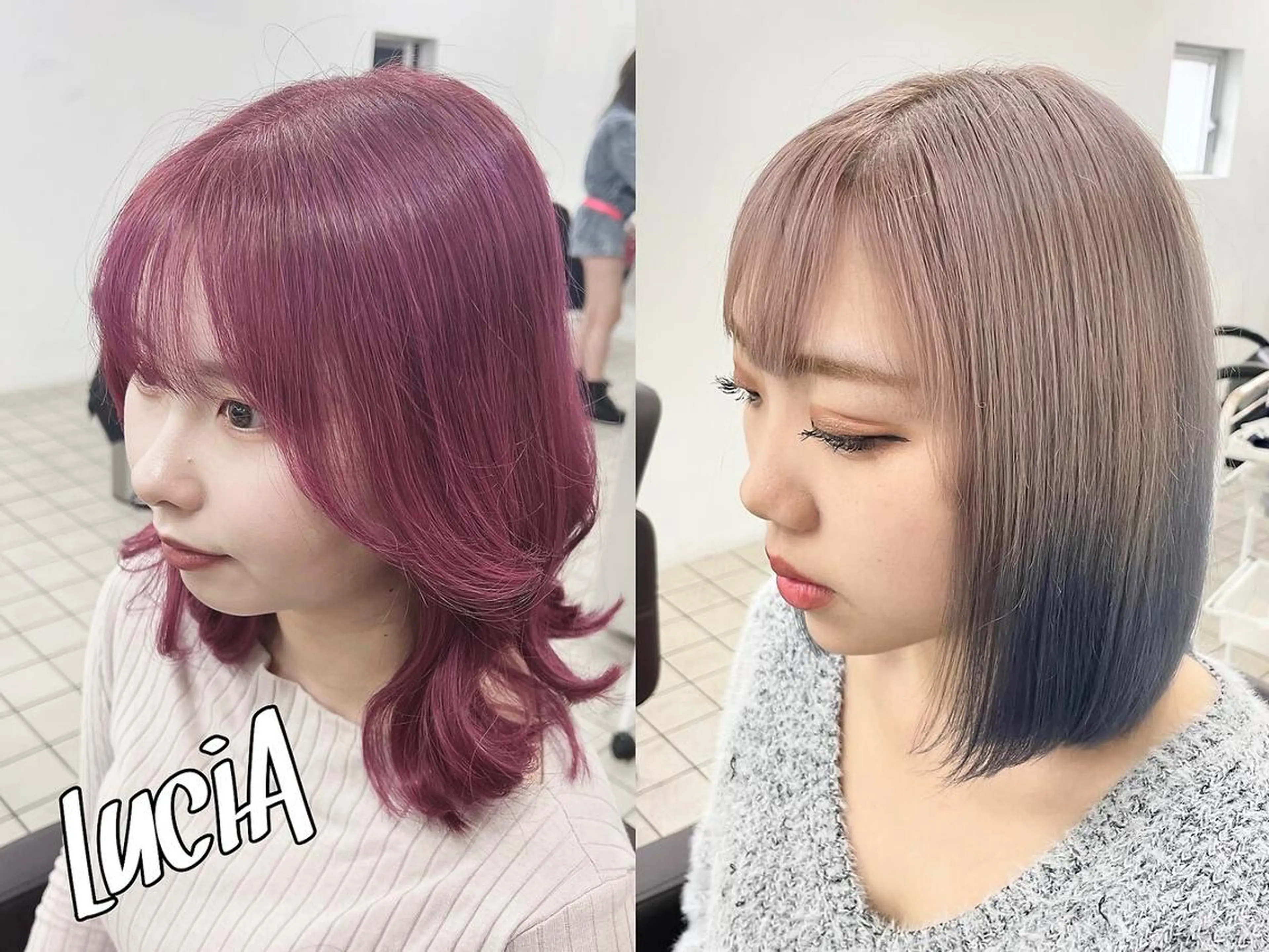 ヘアアレンジ カラー ロング MISAKIエクステ ブリーチ\5900のヘアスタイル