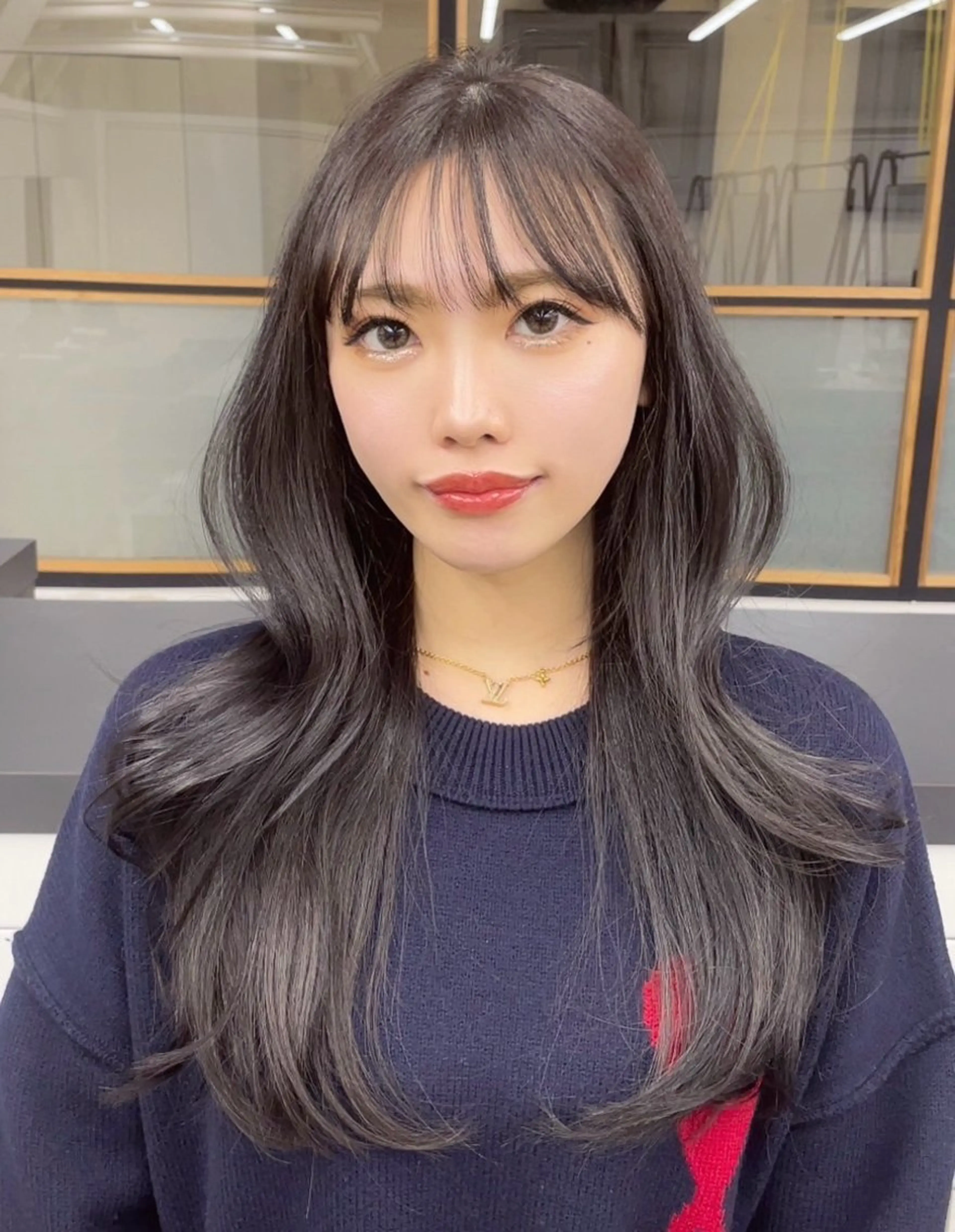 セミロング ヘアカラー 💗韓国ヘア/透明感 💗若菜あいこのヘアスタイル