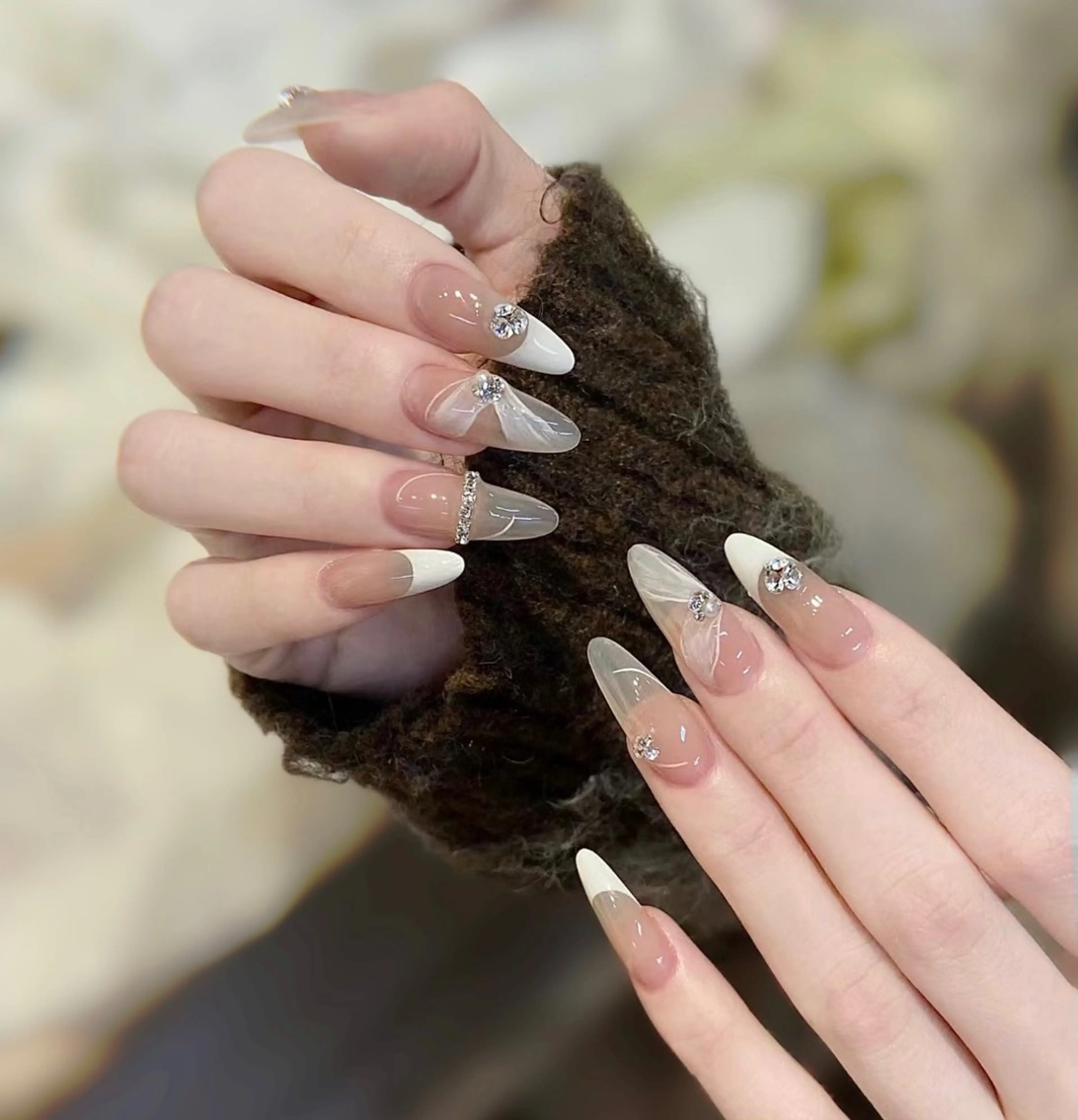 ネイル アートネイル チークネイル フレンチネイル ジェルネイル グリーン YK Beauty Salonのマツエク・マツパデザイン