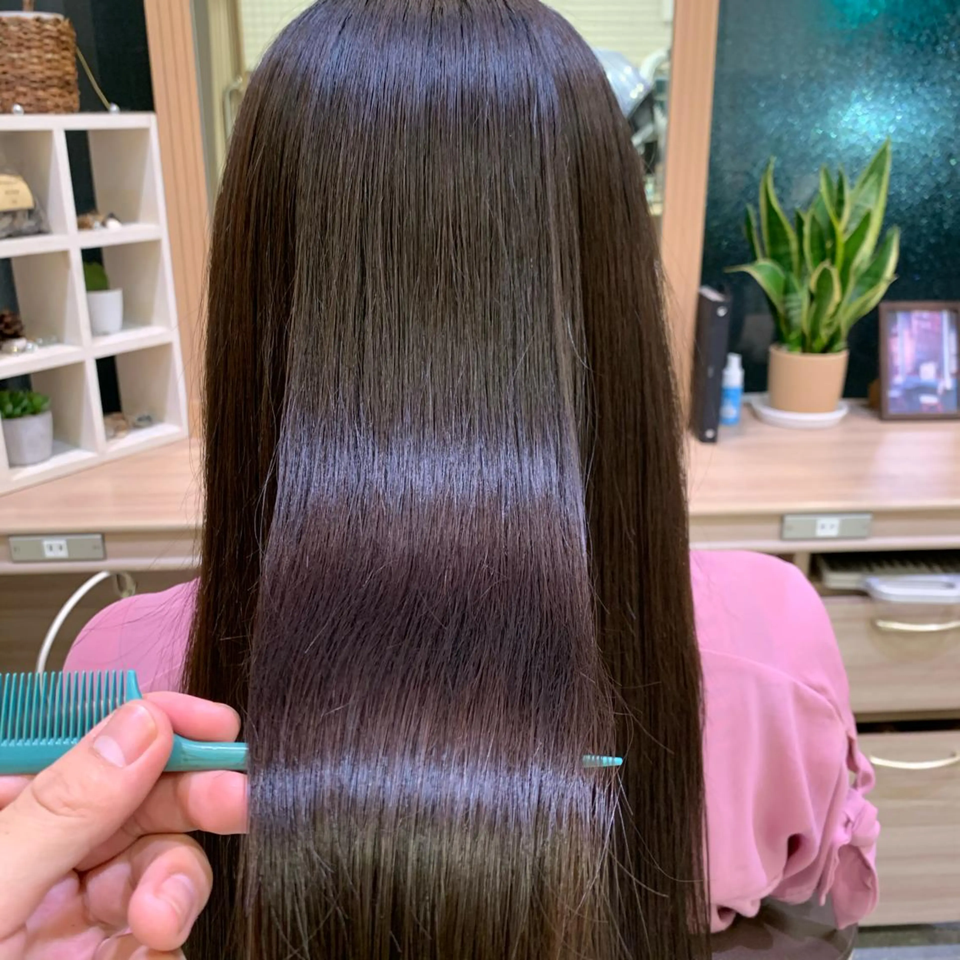 ロング ロング トリートメント 縮毛矯正 トリートメント 髪質改善/白髪ぼかし /ブリーチ/ヨナミネのヘアスタイル