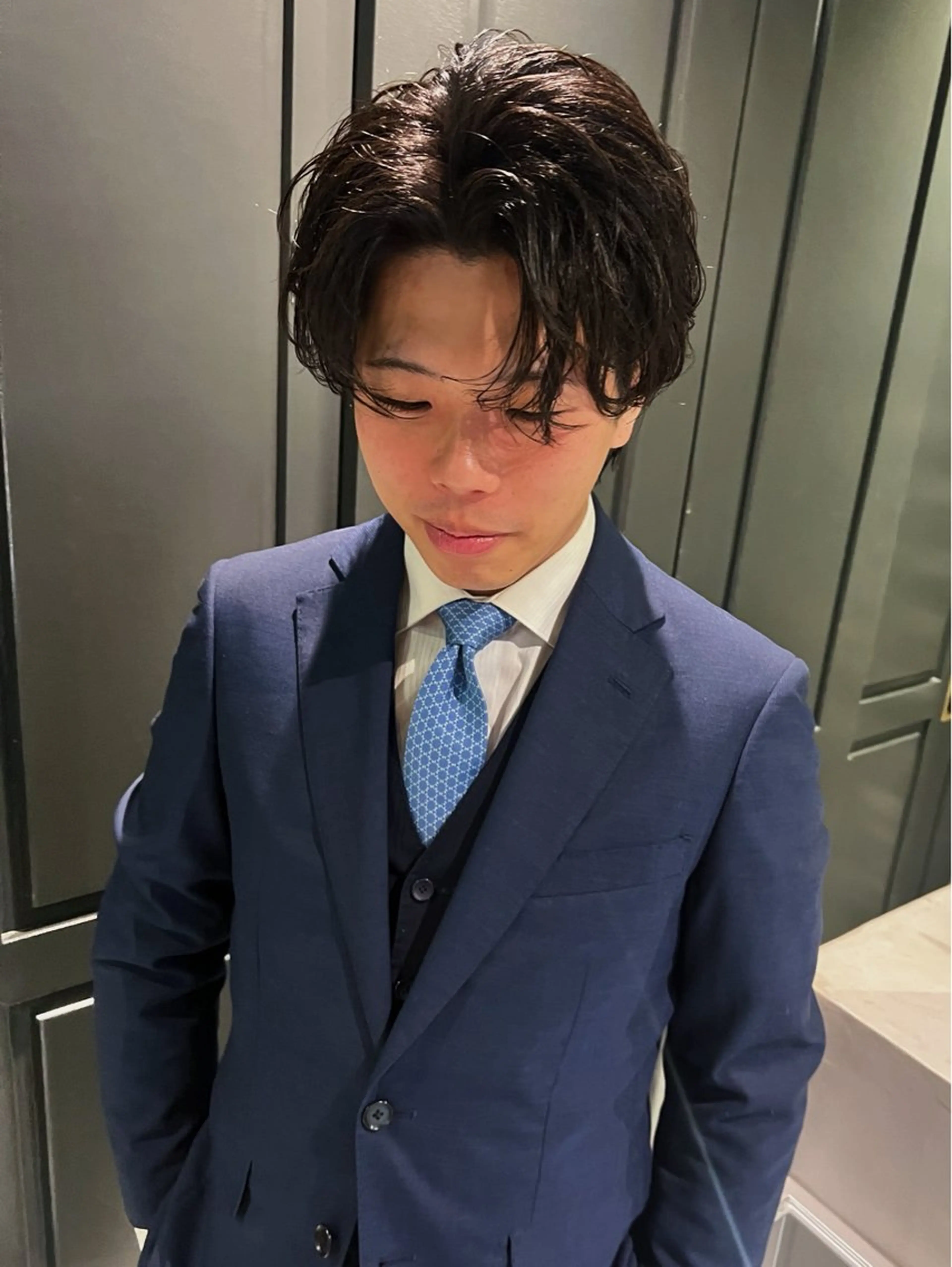 ミディアム メンズ カット カット/まゆ毛/ スパ/メンズ/龍人のヘアスタイル