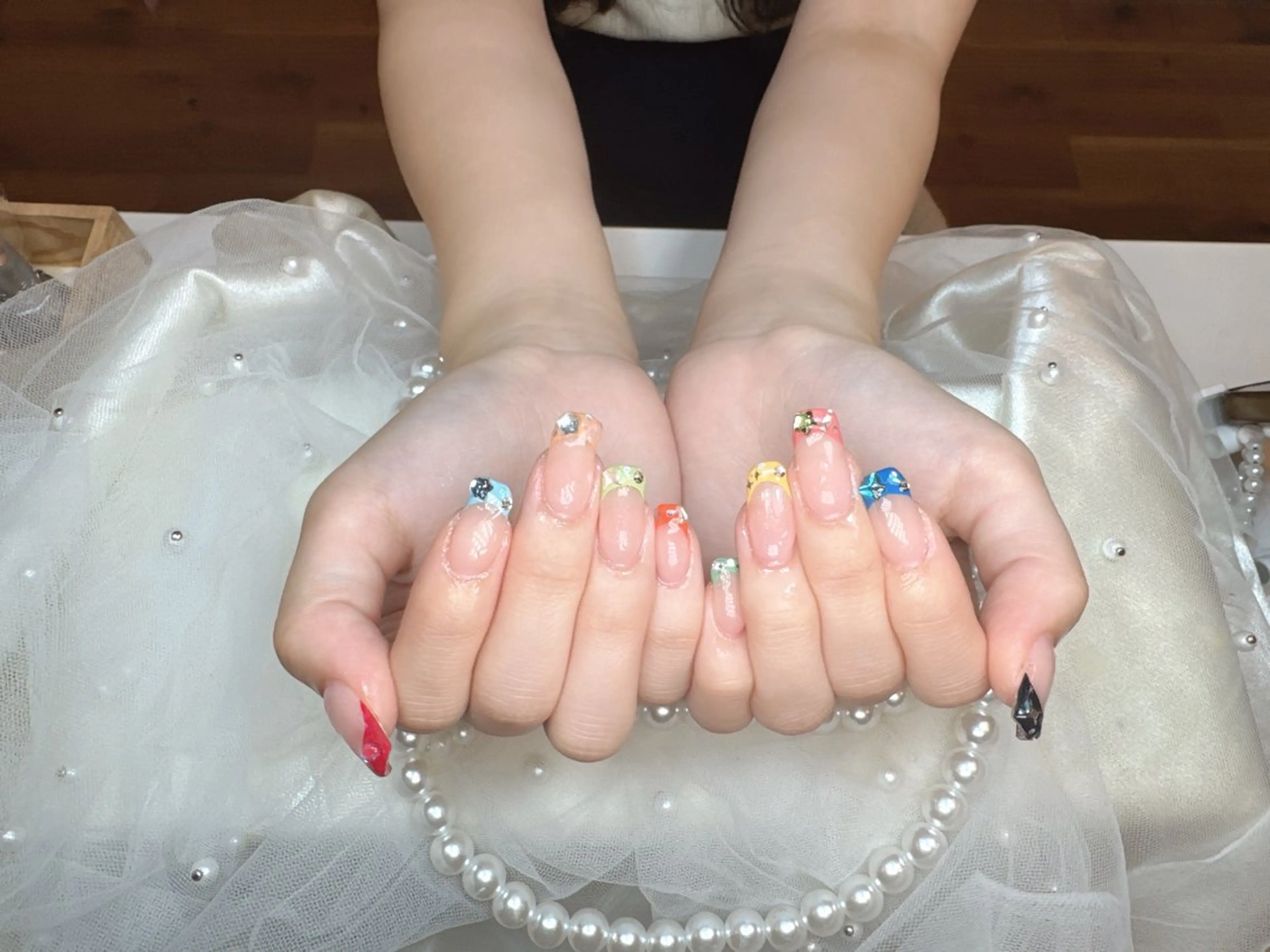 ネイル アートネイル 持ち込み ニュアンスネイル シンプルネイル リセス 高田馬場💎のネイルデザイン