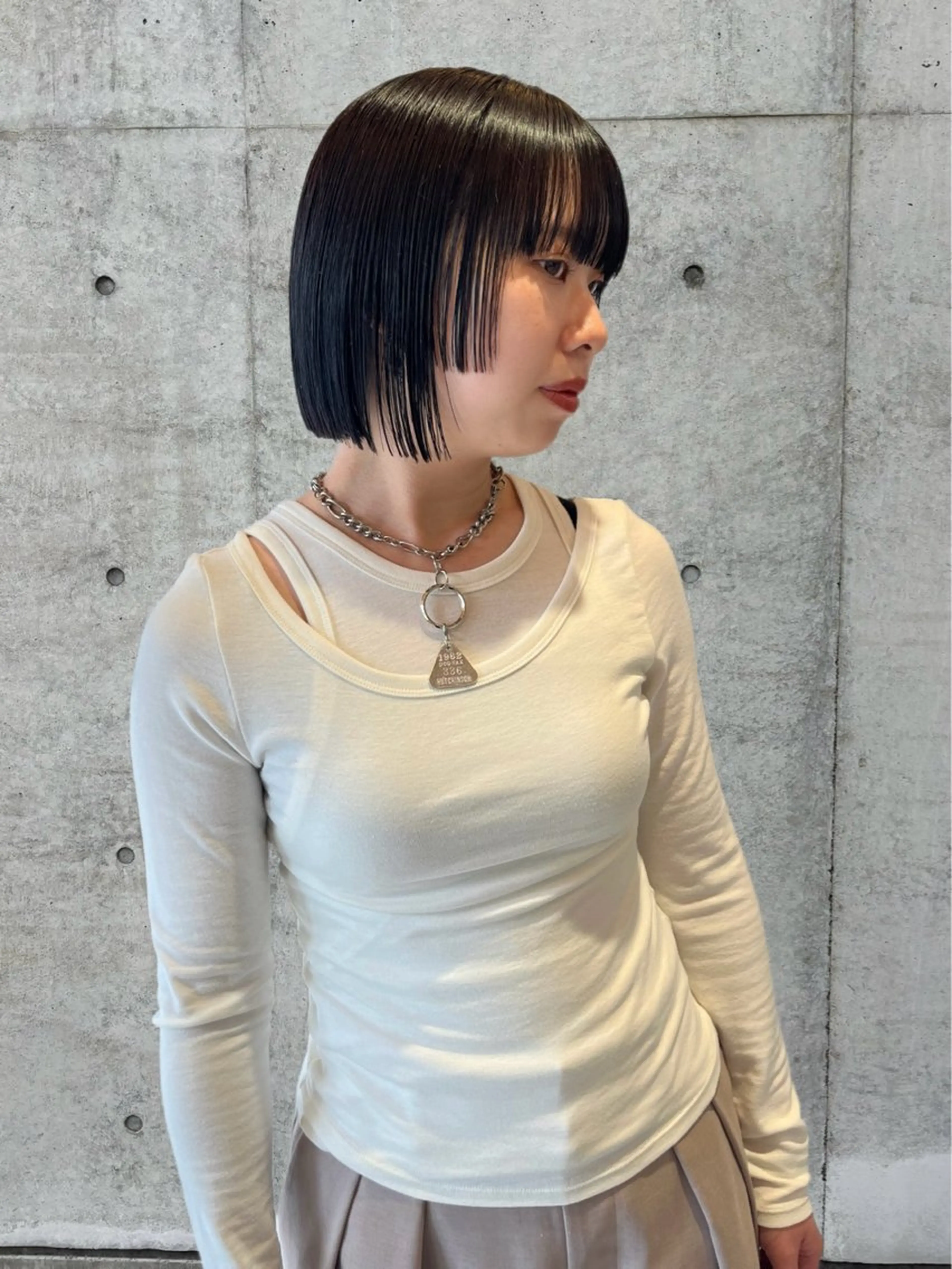 ミディアム カラー カット トリートメント ボブ&顔まわりレ イヤー♡TOMOE♡のヘアスタイル