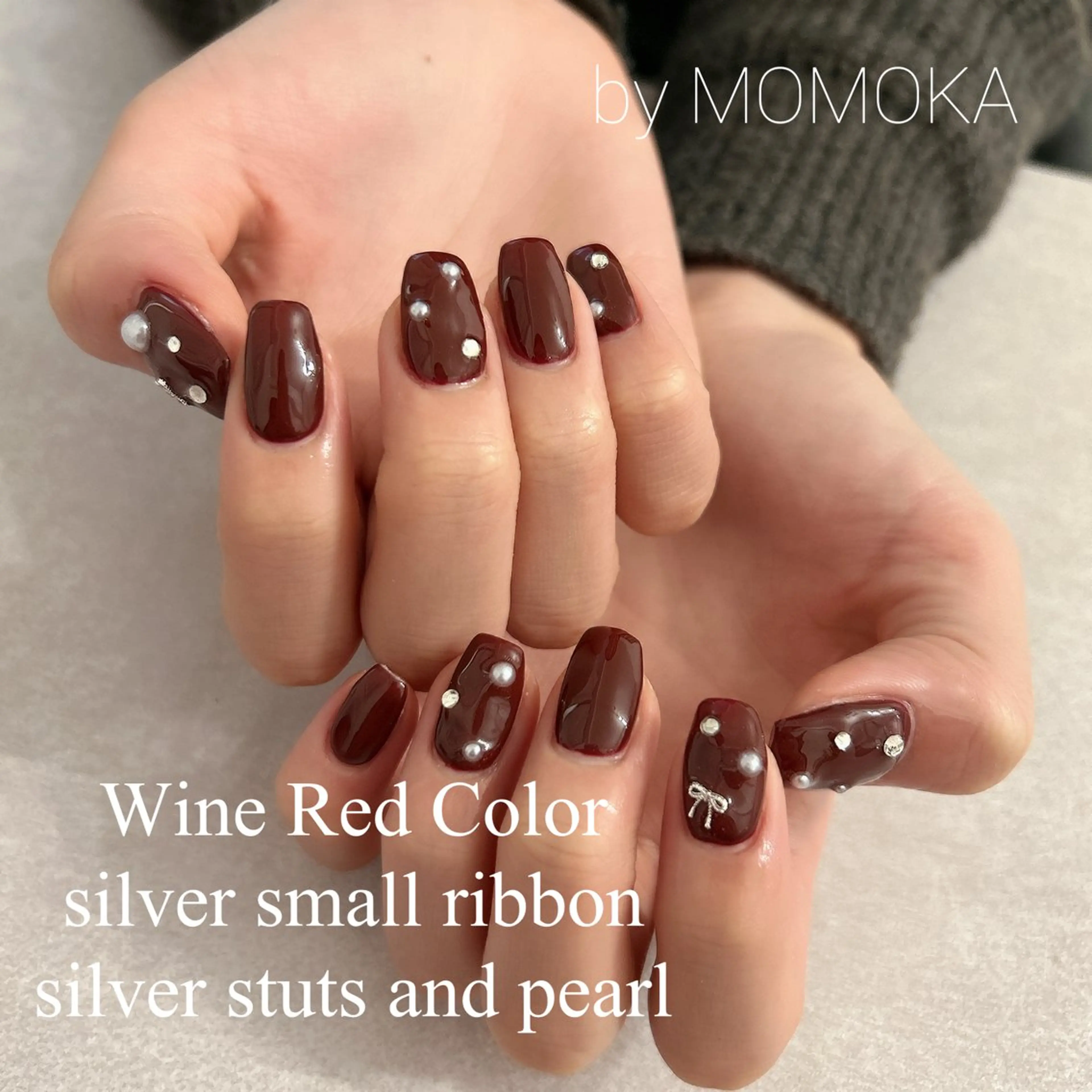 ネイル ボルドー ハンドネイル Momo nailsalonのネイルデザイン