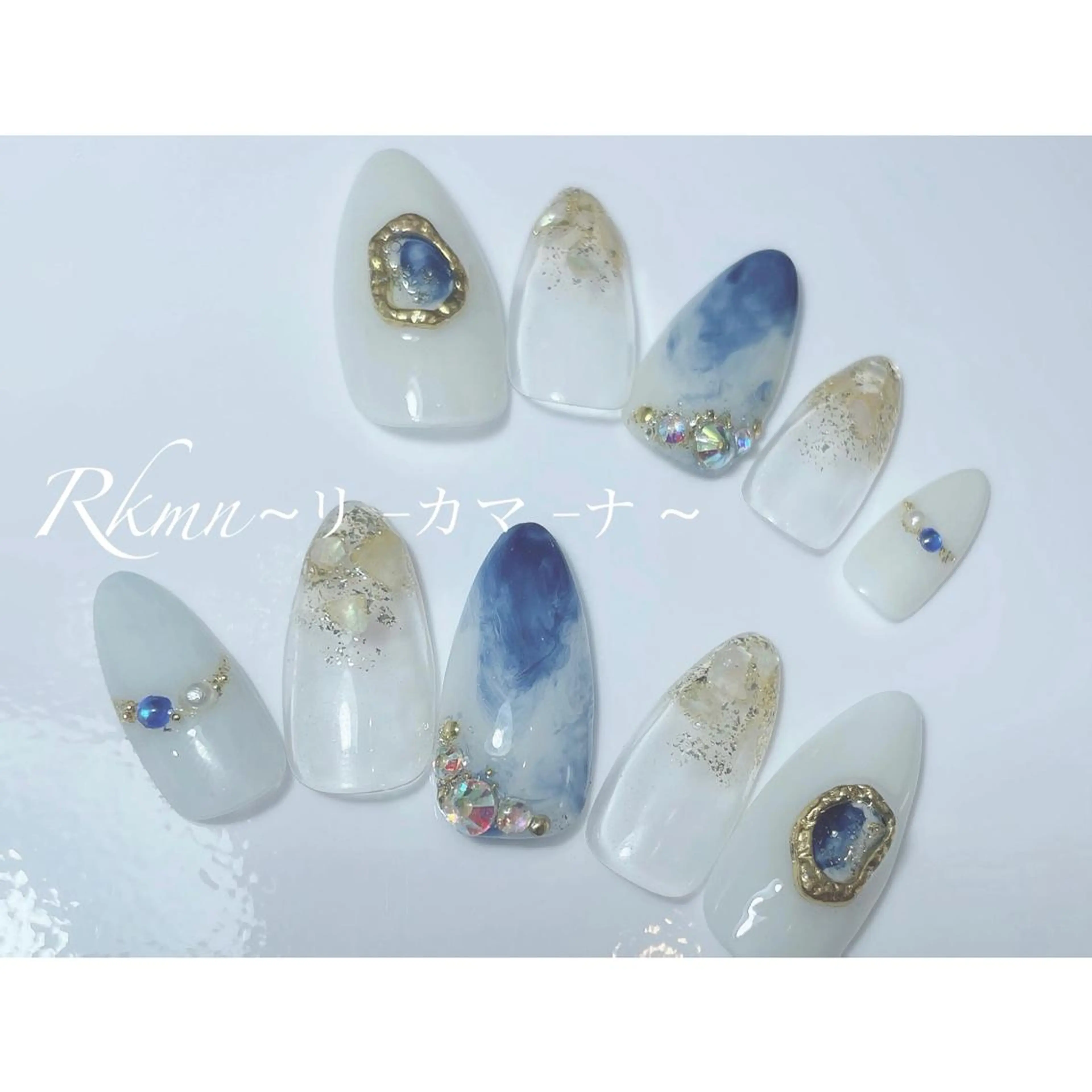 ネイル アートネイル フレンチネイル ジェルネイル グラデーション ラメ(グリッター) ハンドネイル フットネイル ハンドケア Rkmn ~リ-カマ-ナ~のネイルデザイン