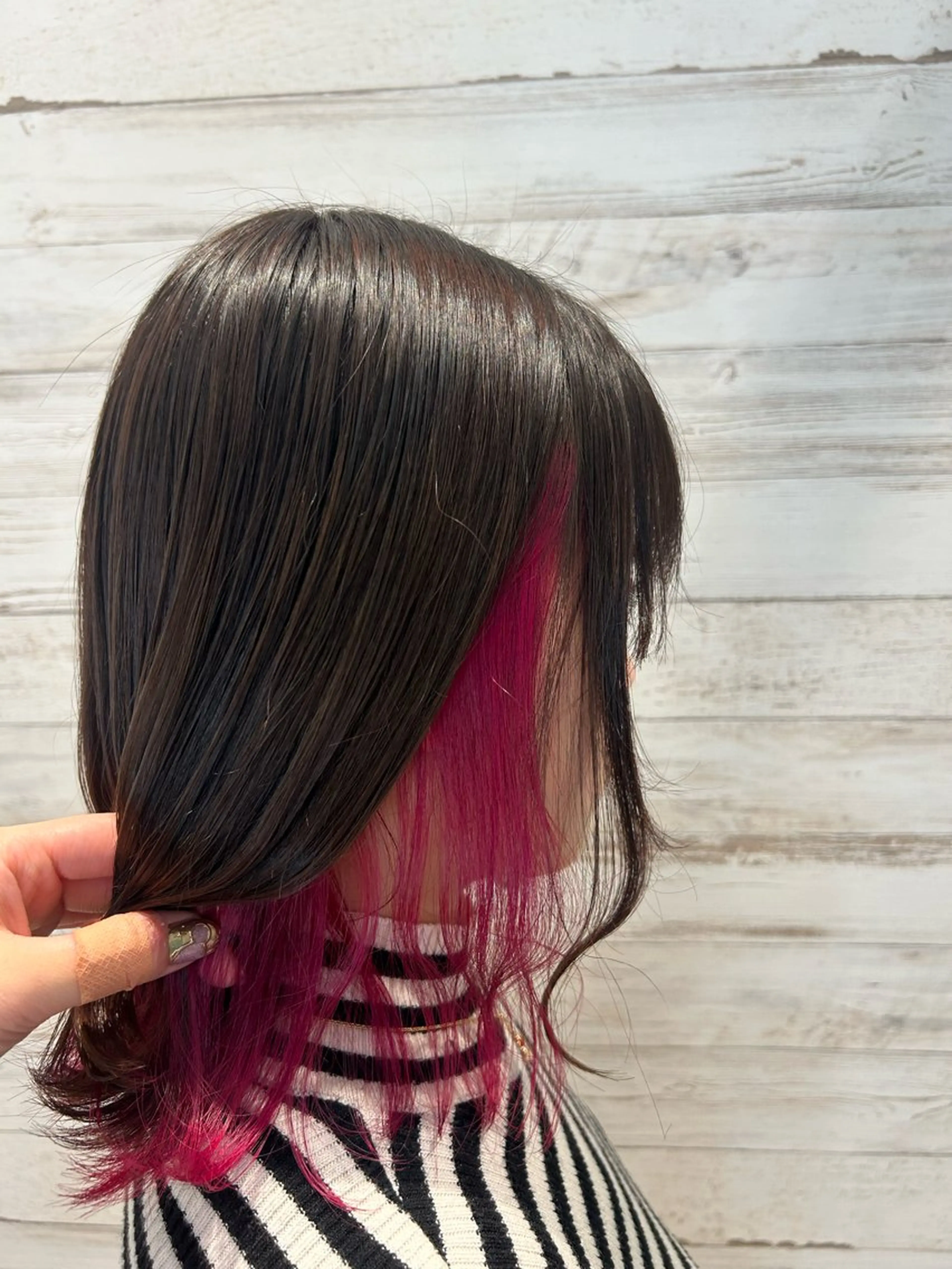 ミディアム カラー インナーカラー ピンクカラー 髪質改善/縮毛矯正 ツヤ髪🩷さつきのヘアスタイル