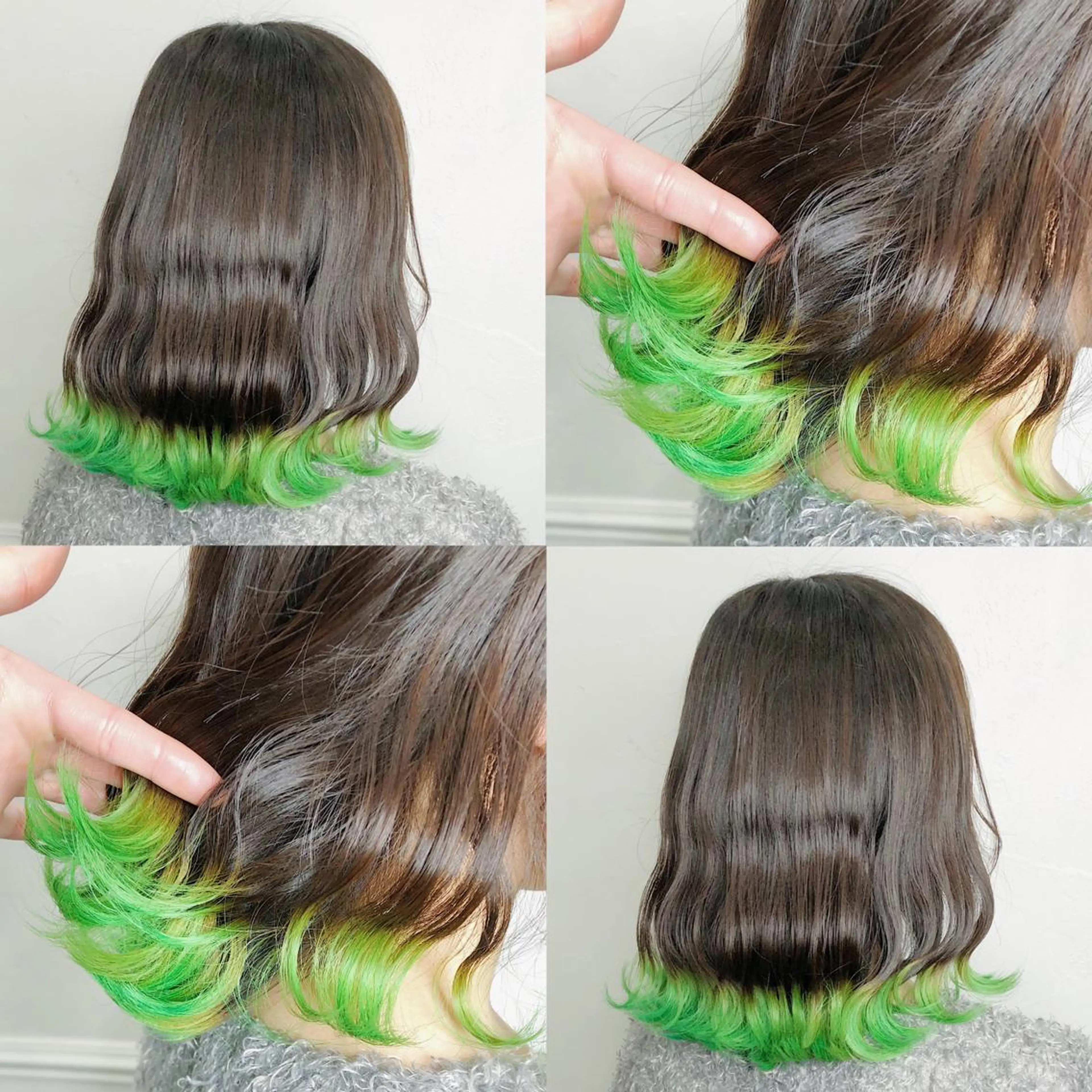 ミディアム カラー ヘアアレンジ メンズ キッズ ヘアカラー トリートメント ヘアセット 💟Chloe原宿店 🩶ハイトーンのヘアスタイル