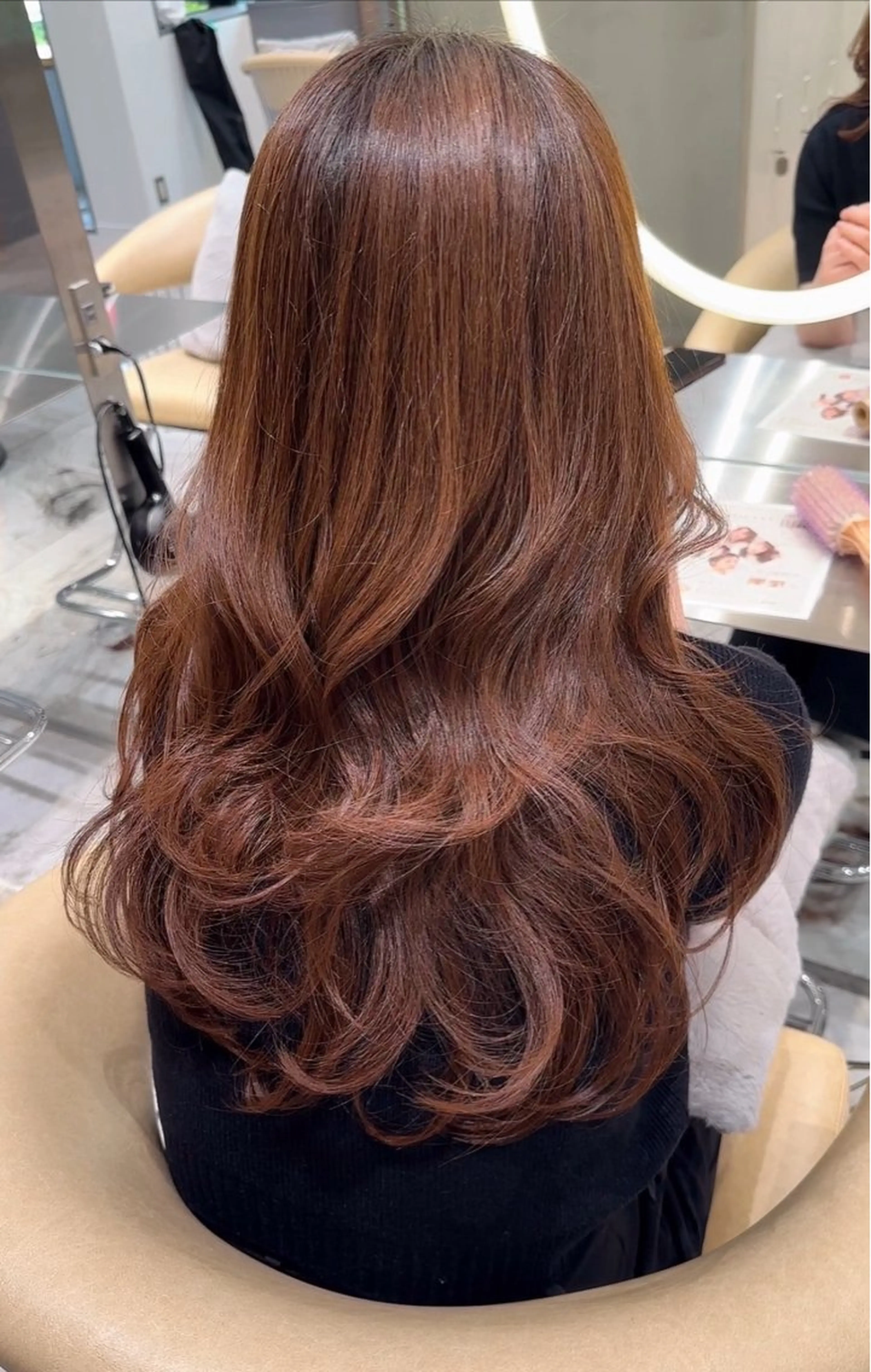 ロング アッシュ ハイライト 韓国風ヘア ロング 韓国カット/透明感 カラー/NANAMIのヘアスタイル