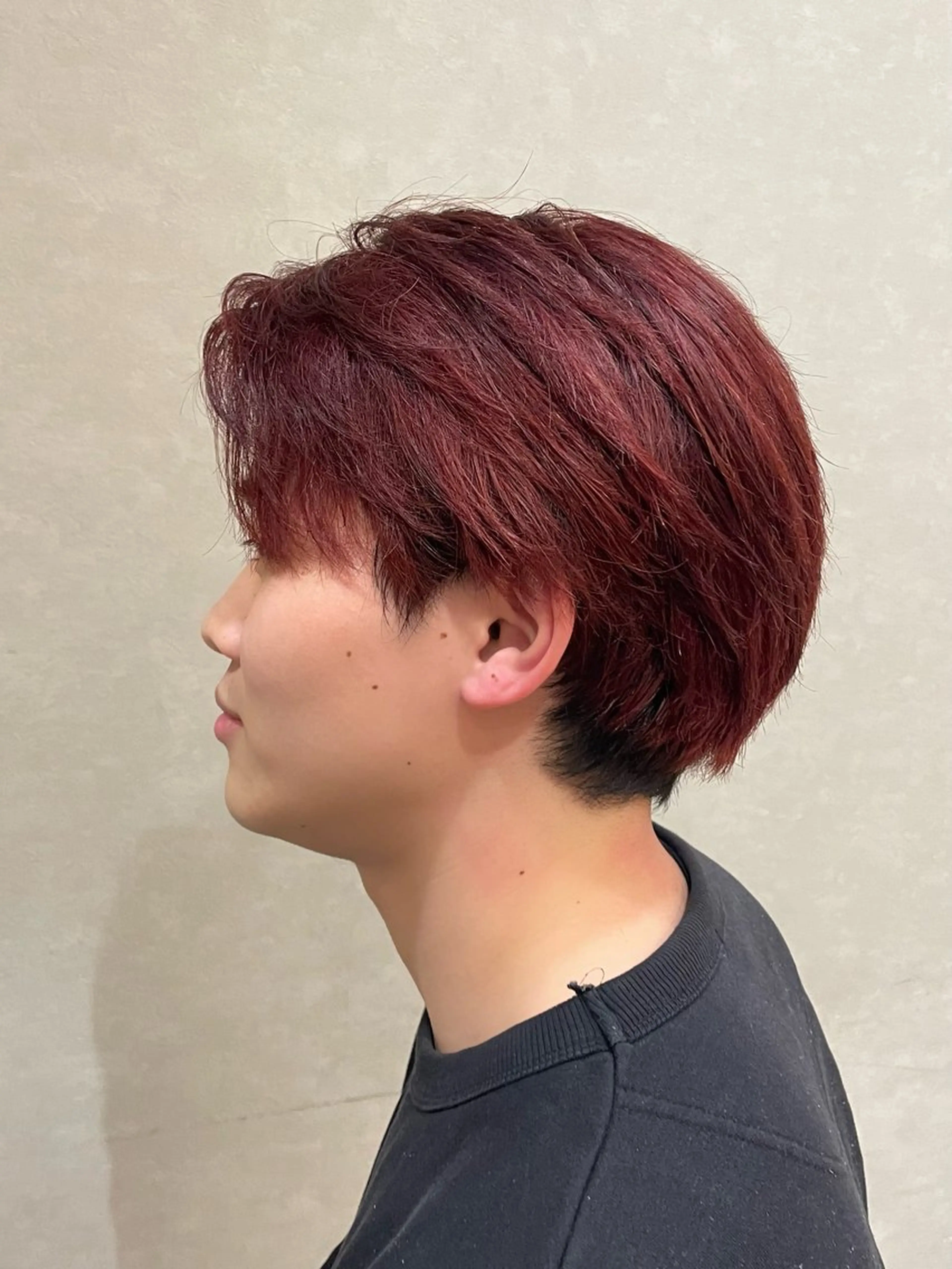 ショート カラー メンズ レッドカラー 小川 泉美のヘアスタイル