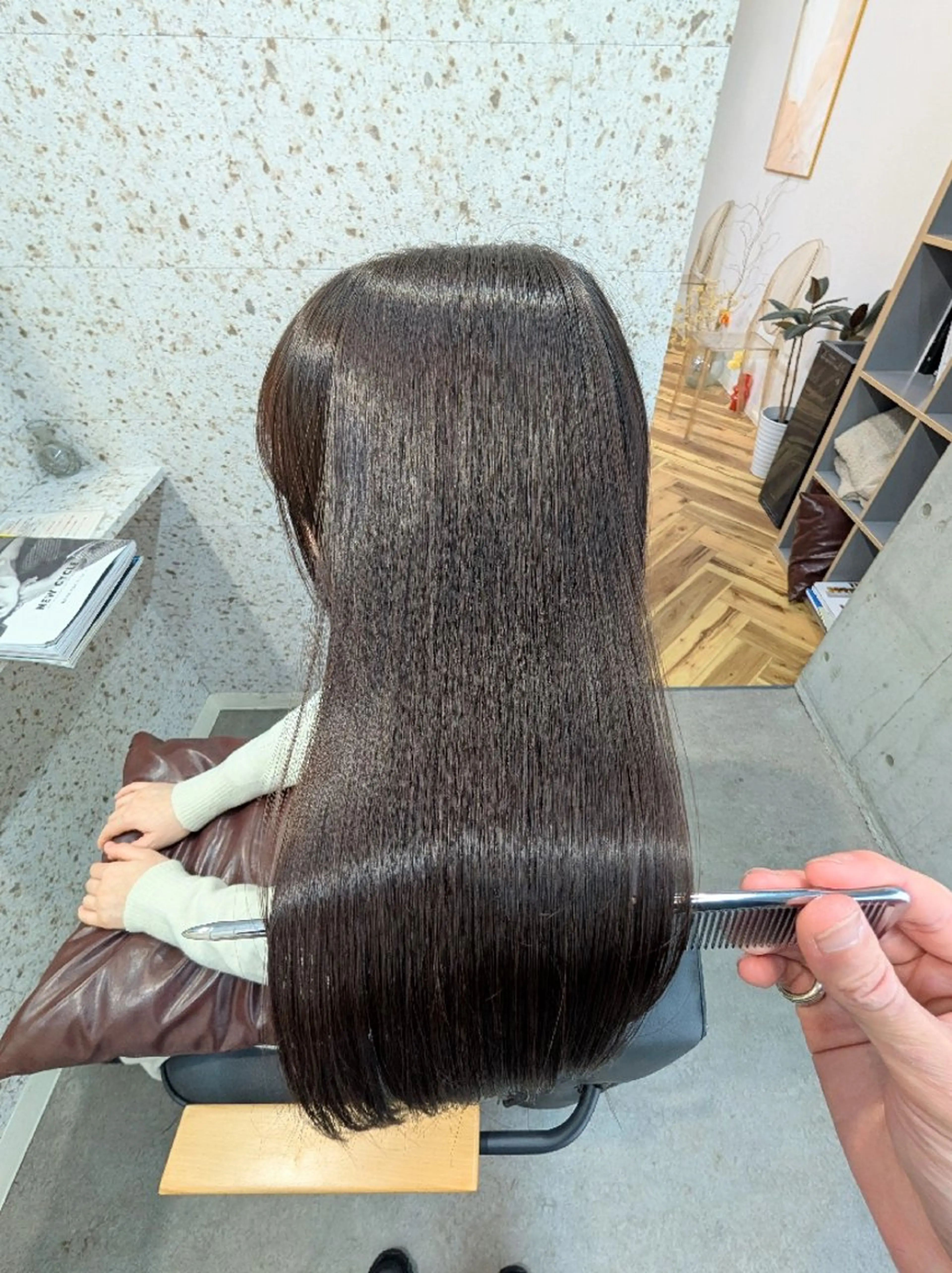 セミロング パーマ 髪質改善 縮毛矯正 縮毛矯正 トリートメント Mood hair salon所属・髪質改善.縮毛矯正 ×韓国ヘアyukiのヘアスタイル