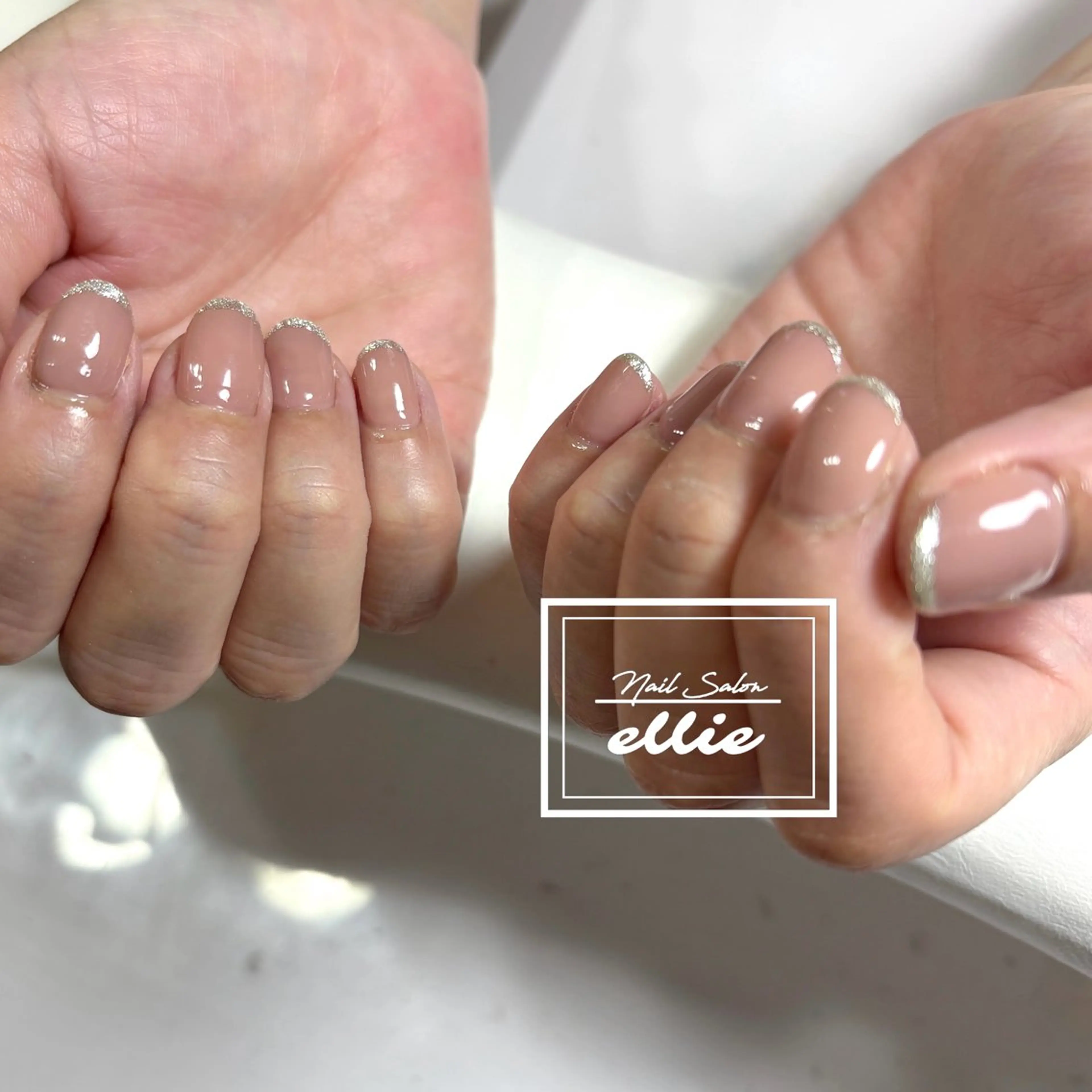 ネイル フレンチネイル シルバー ハンドネイル Nail Salon ellie 🐣のネイルデザイン
