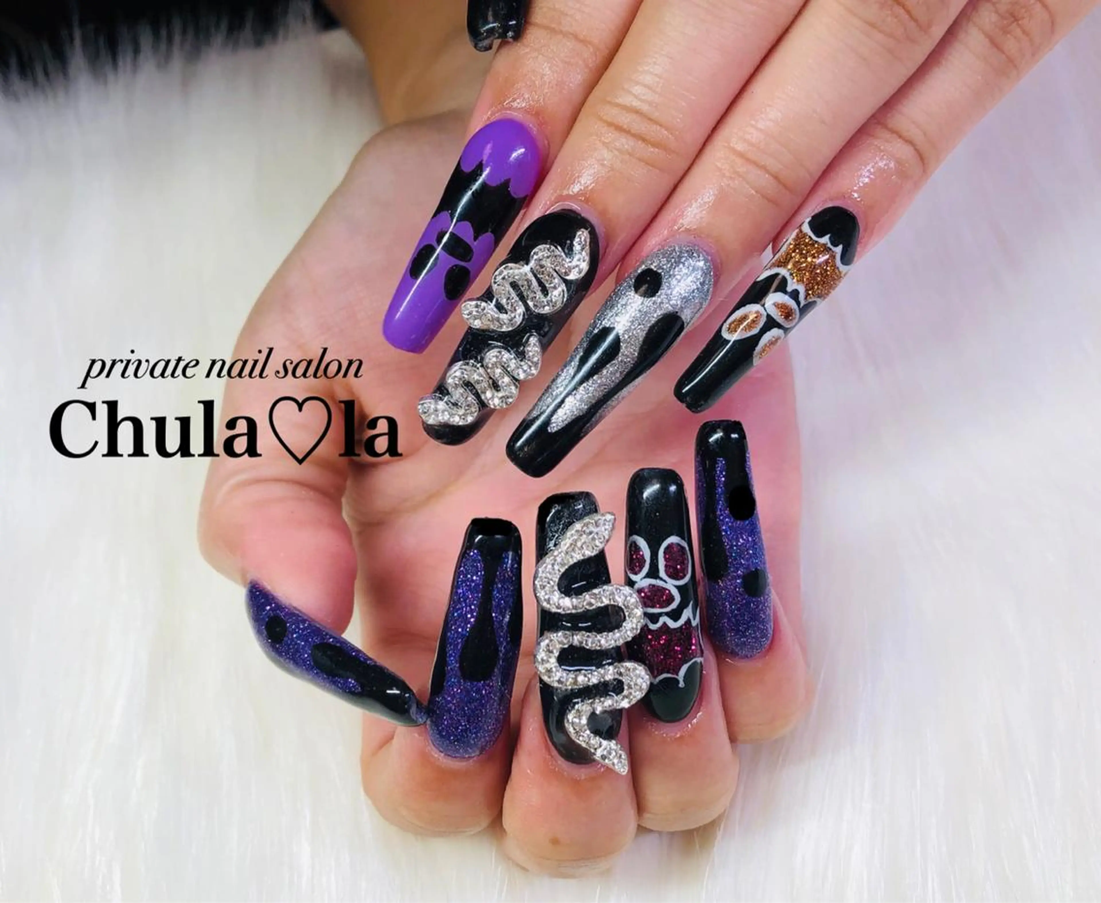 ネイル アートネイル ラメ(グリッター) ラメグラデーション ロングネイル 持ち込み ハンドネイル Chula♡la 豊見城市高安のネイルデザイン