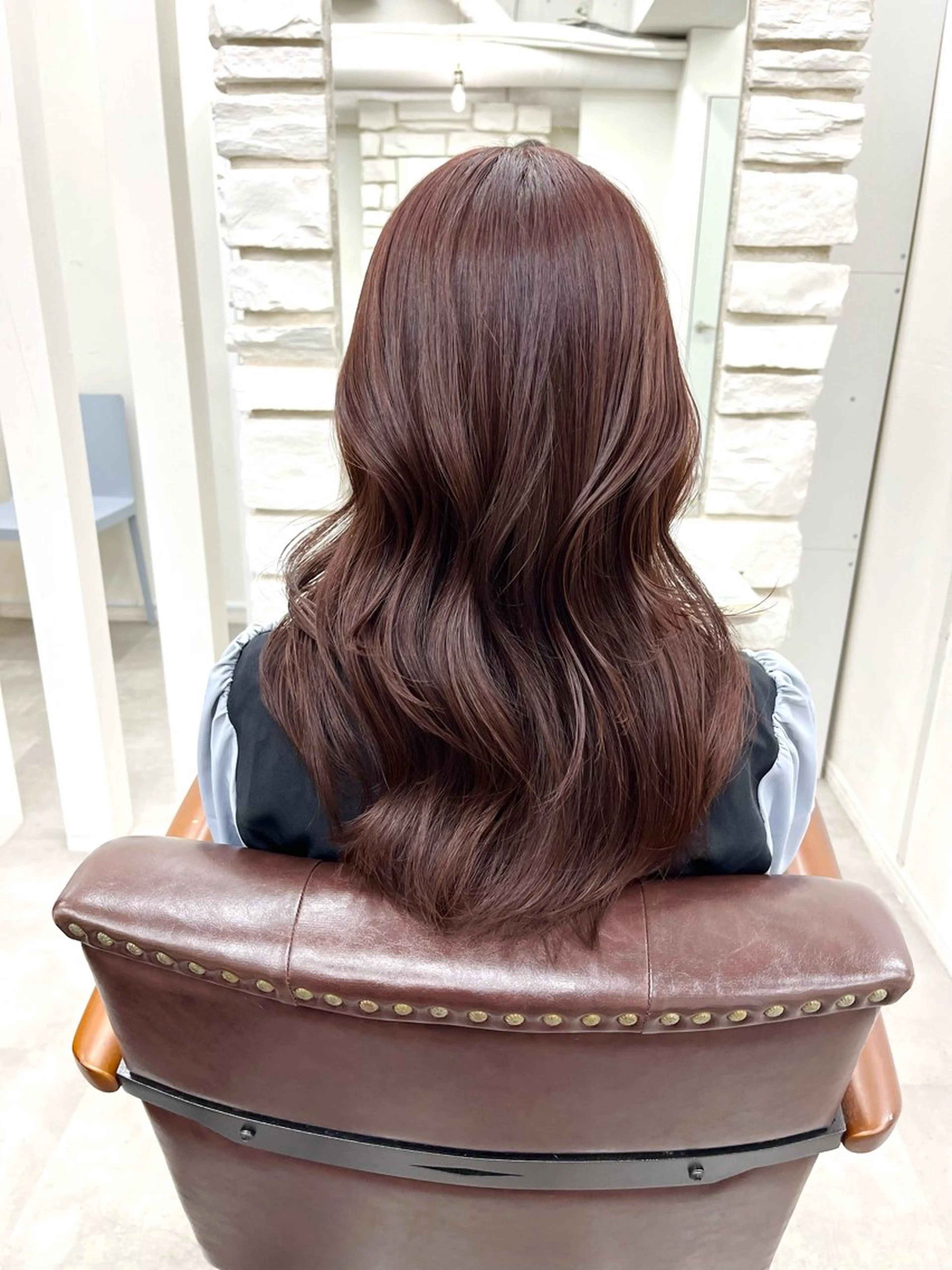 ロング カラー ピンクカラー カット ヘアカラー トリートメント 天王寺韓国ヘア 小山歓実のヘアスタイル