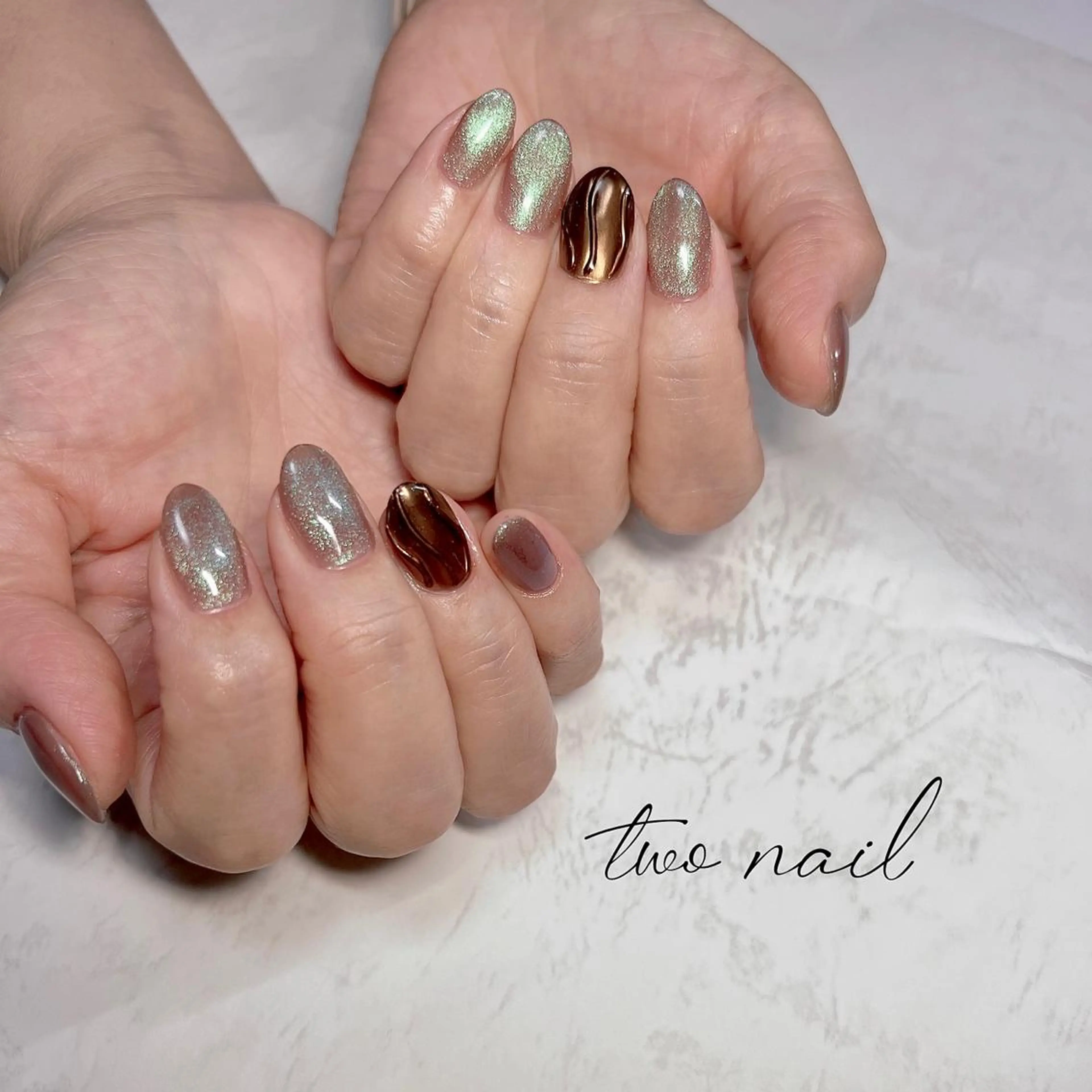 ネイル アートネイル フットネイル ハート マグネットネイル ニュアンスネイル ハンドネイル two nailのネイルデザイン