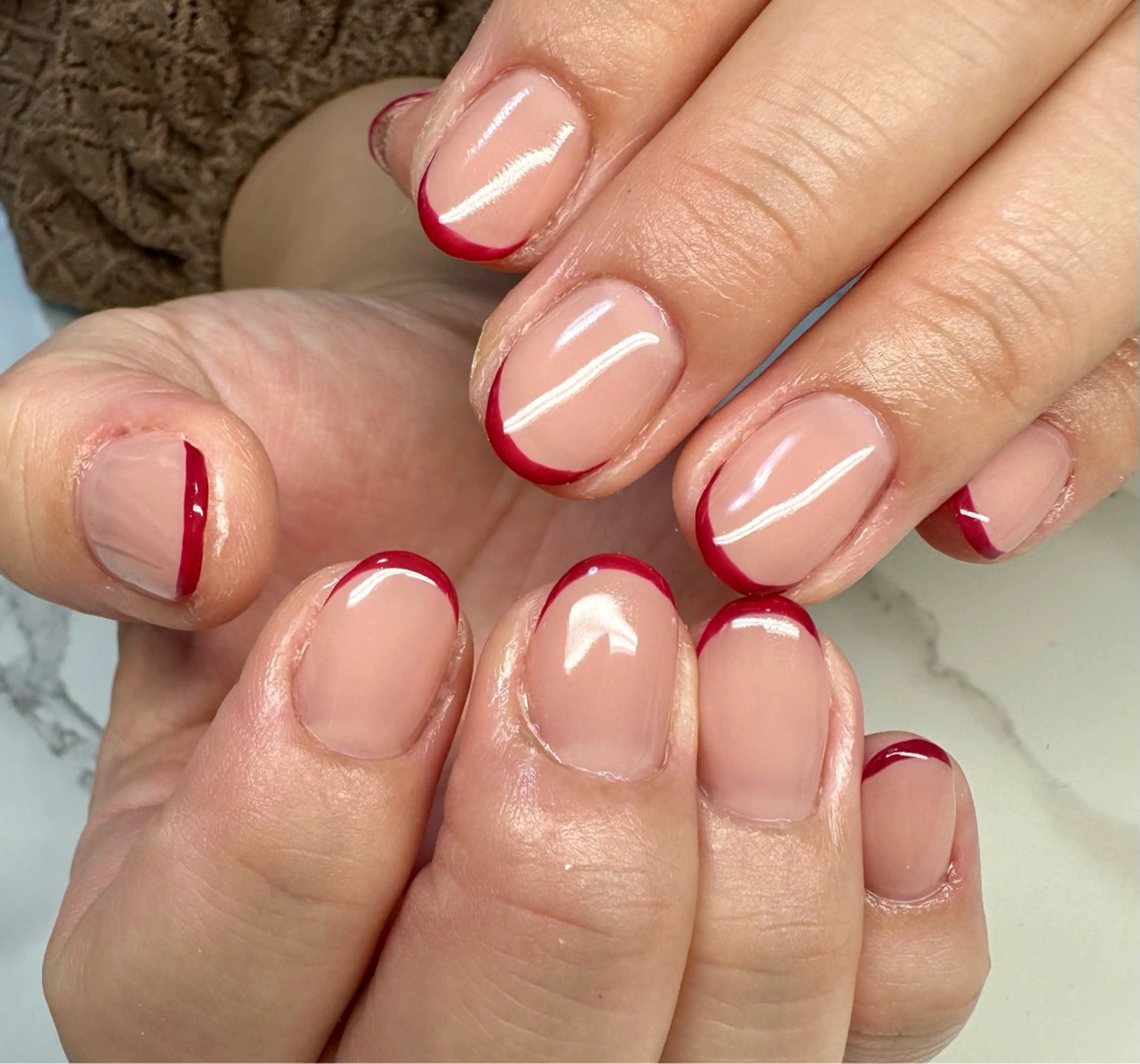 ネイル アニマル柄 チークネイル フレンチネイル ハロウィン キラキラネイル M.N_ nailのネイルデザイン