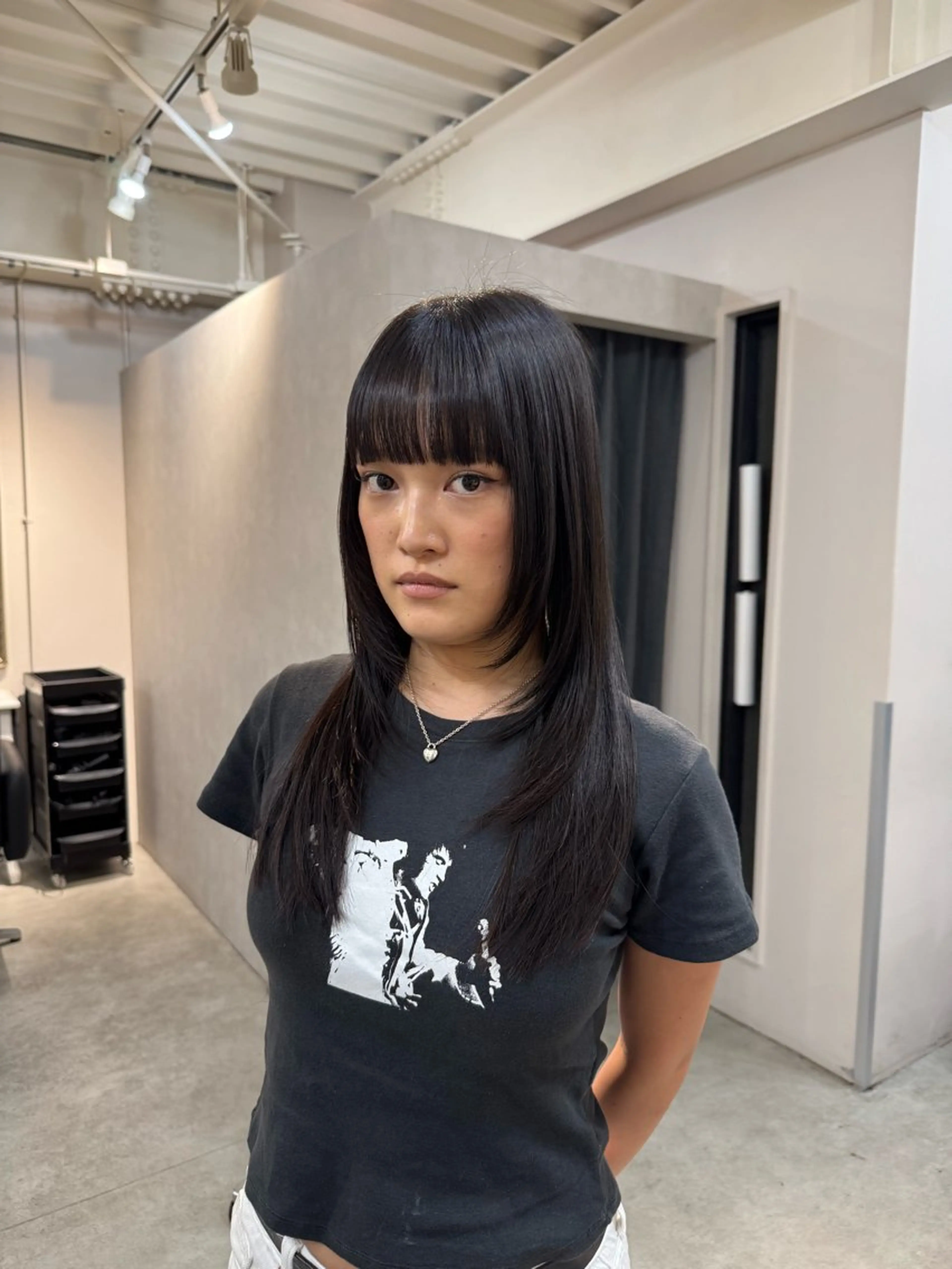 ロング レイヤーカット カット 縮毛矯正 トリートメント reira/堀江/ 似合わせカットのヘアスタイル