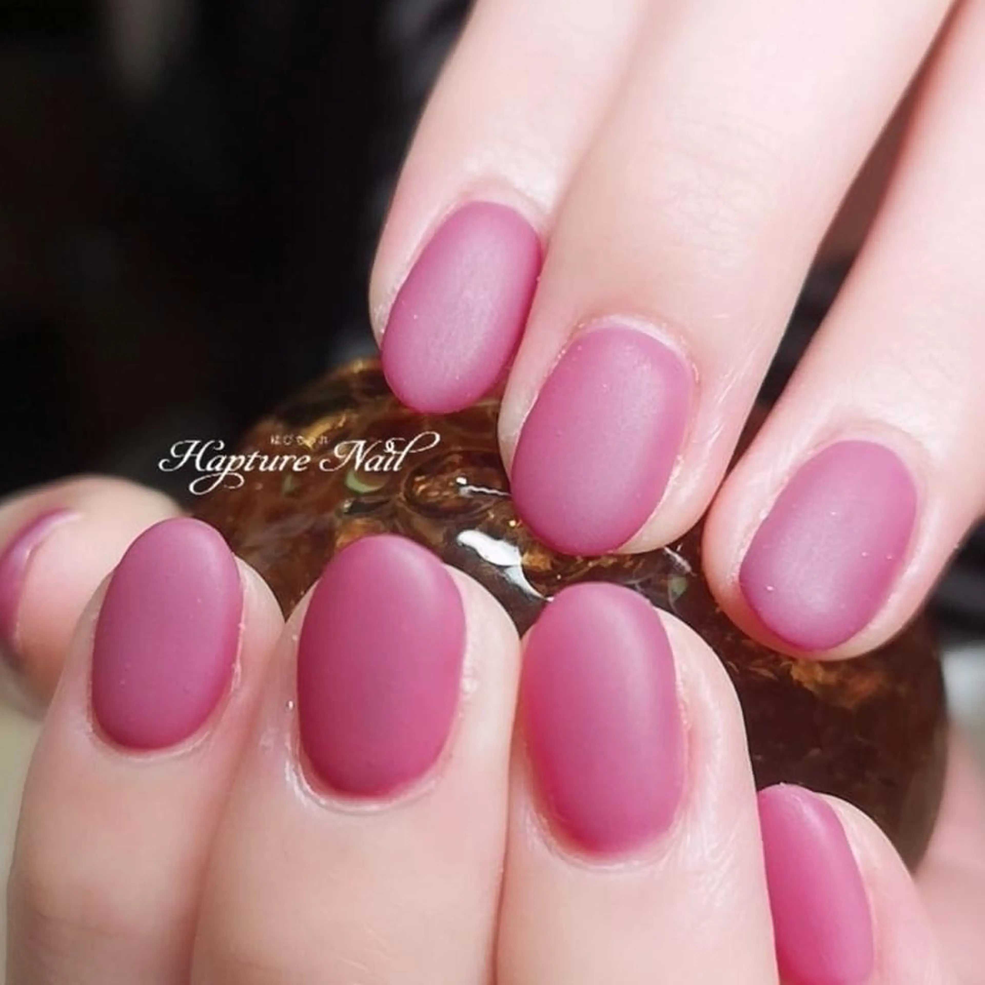 ネイル アートネイル マットネイル ワンカラーネイル ピンク 冬ネイル m- Hiroのネイルデザイン