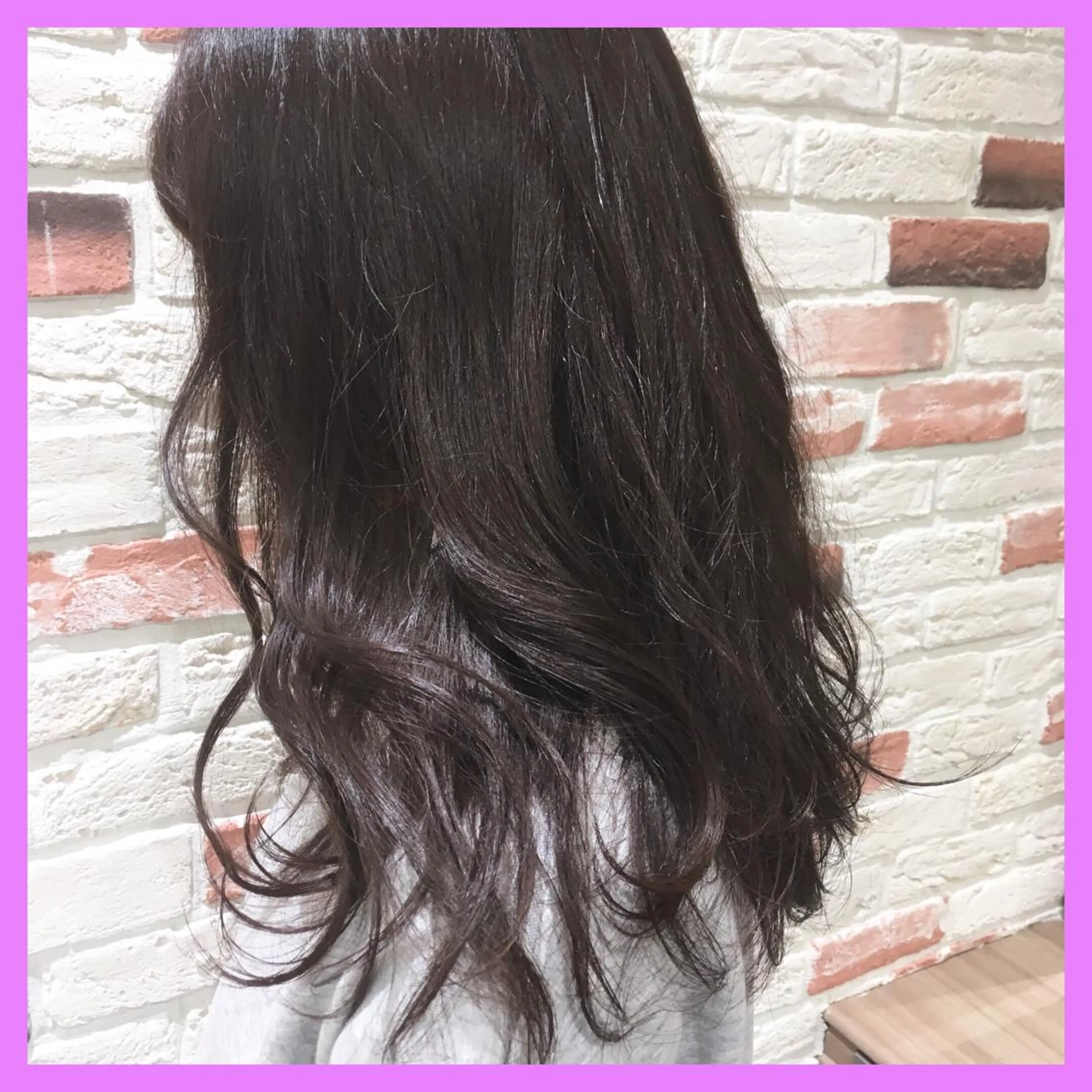 ロング カラー アッシュ 黒髪 ブラウンカラー ミント 推しヘア🎀 NATSUNEのヘアスタイル
