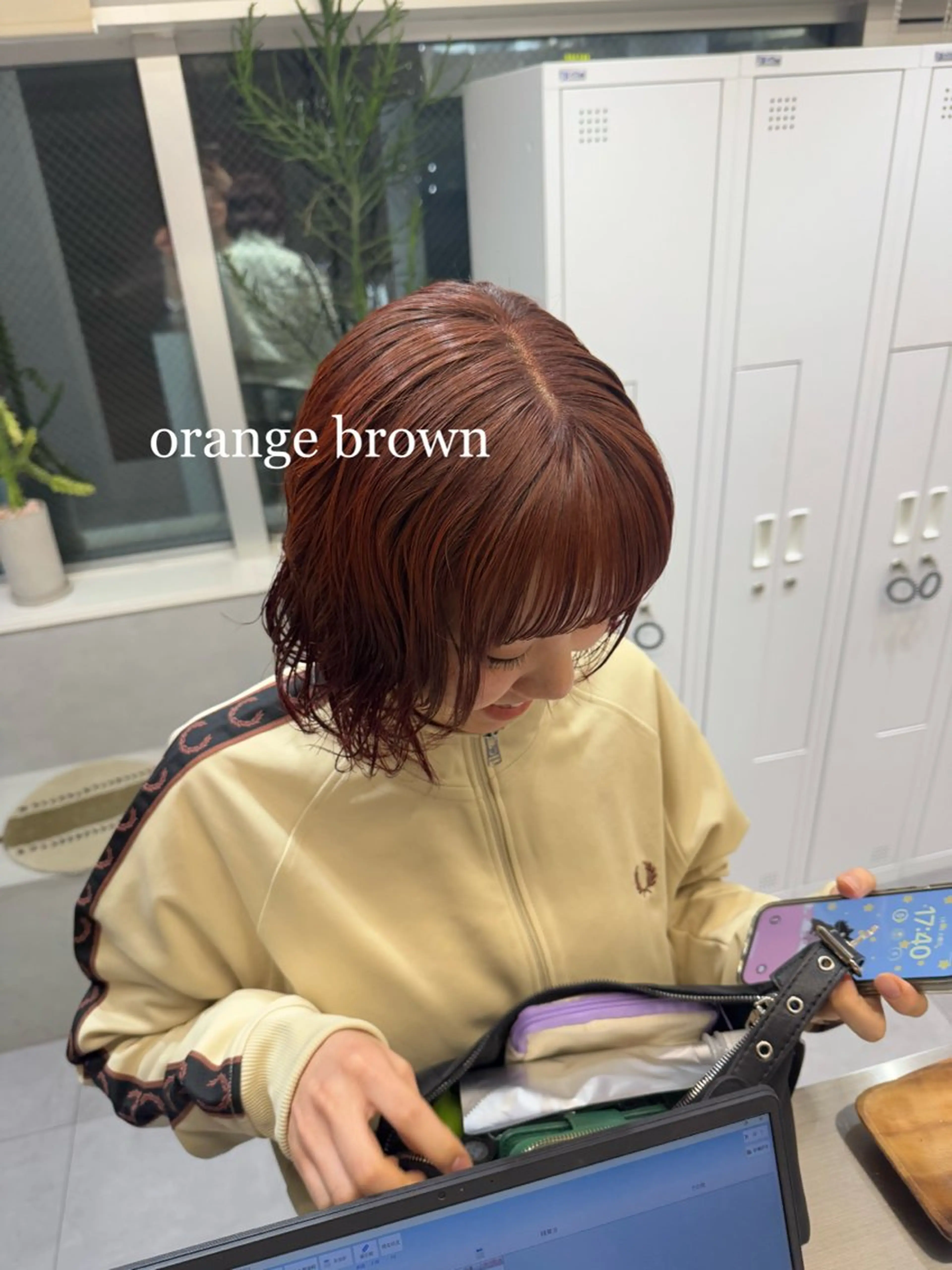 カラー ブリーチ ブリーチなしカラー オレンジ NAO/ 髪質改善/艶カラーのヘアスタイル