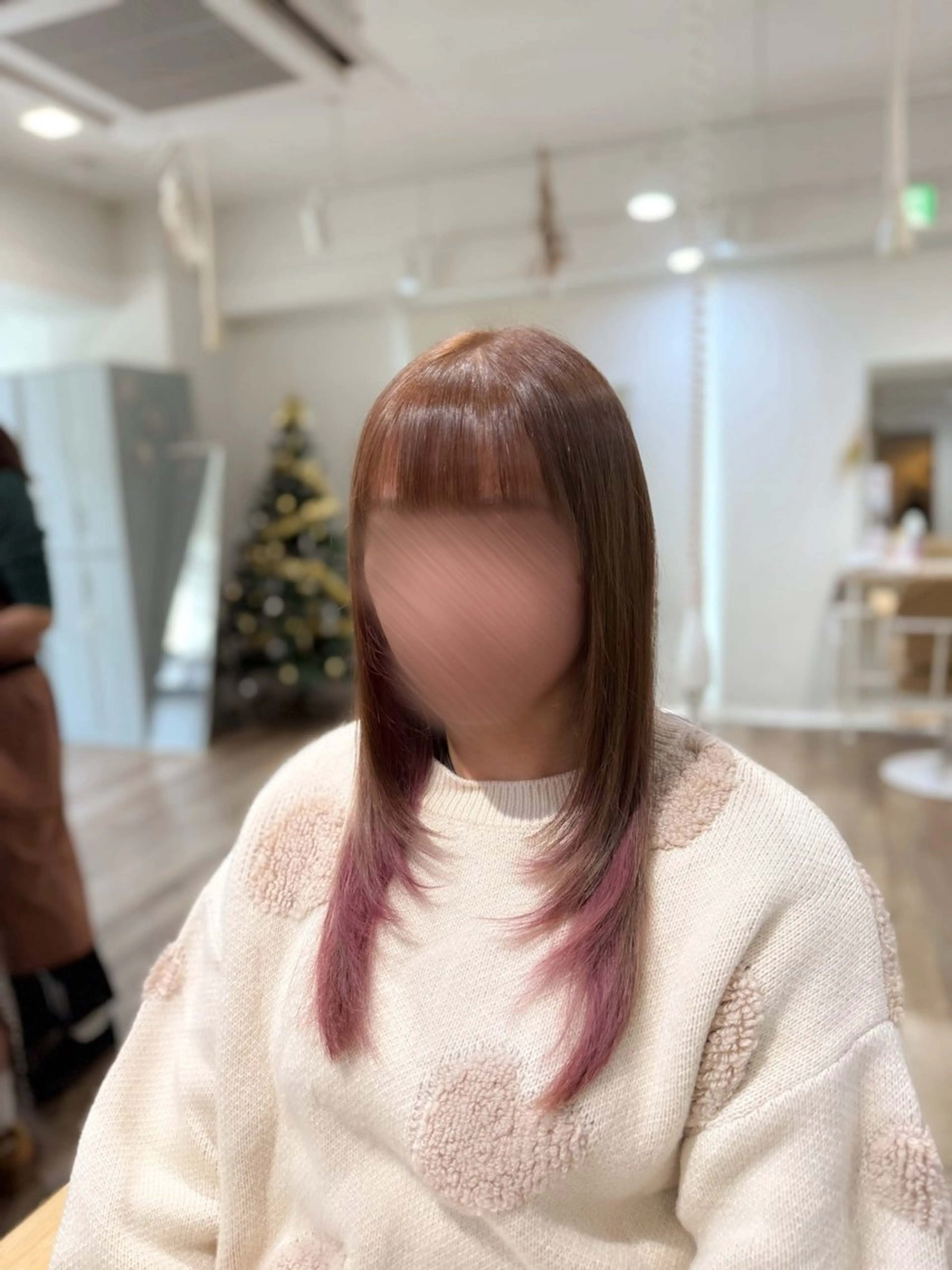 ロング レイヤーカット カット ヘアカラー トリートメント ピンク・ラベンダー/ レイヤー/NANAのヘアスタイル