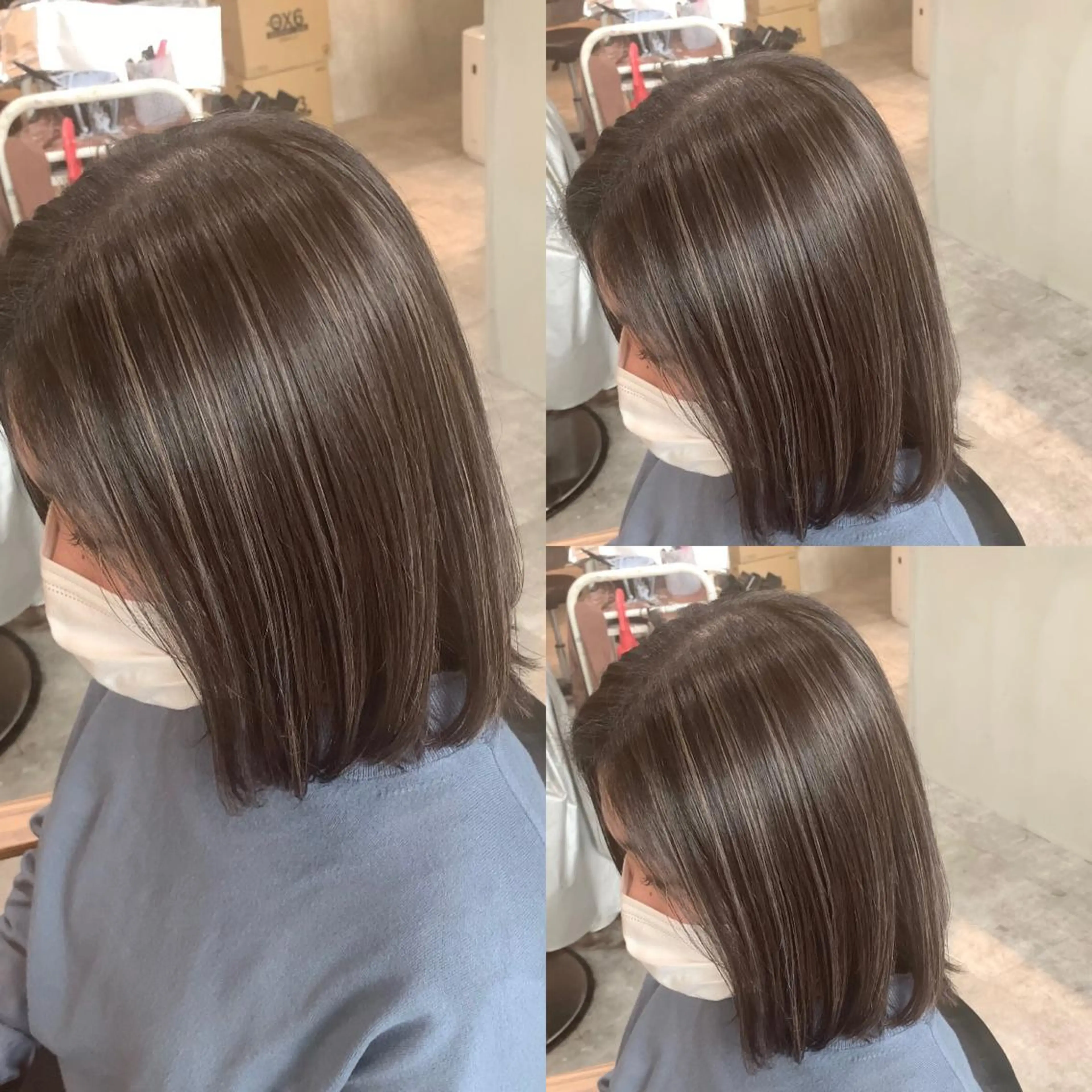ミディアム カラー リサ tonieのヘアスタイル