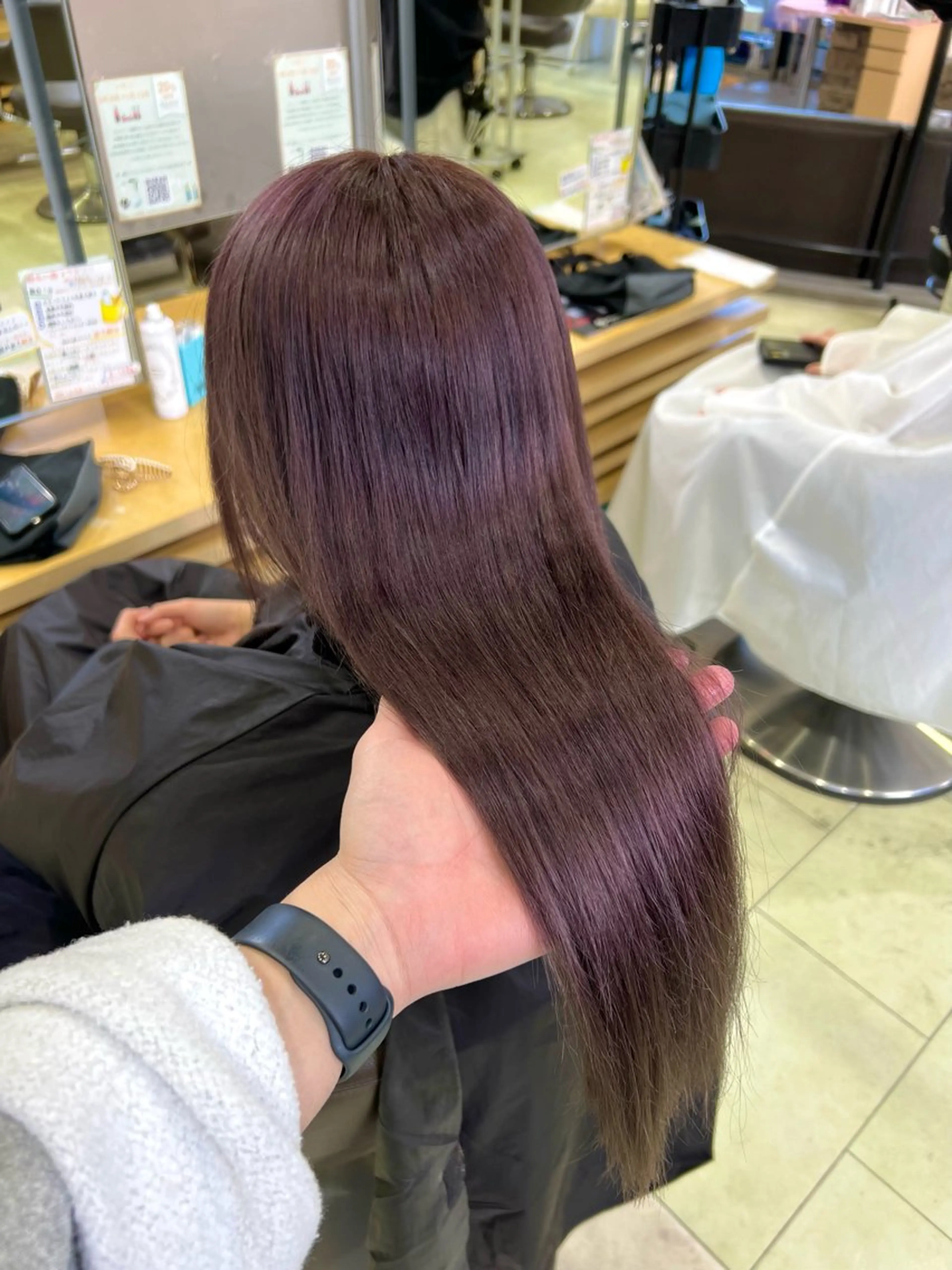 ロング カラー バイオレットカラー ヘアカラー トリートメント メンズカット松戸/韓 国/メンズパーマ航太のヘアスタイル