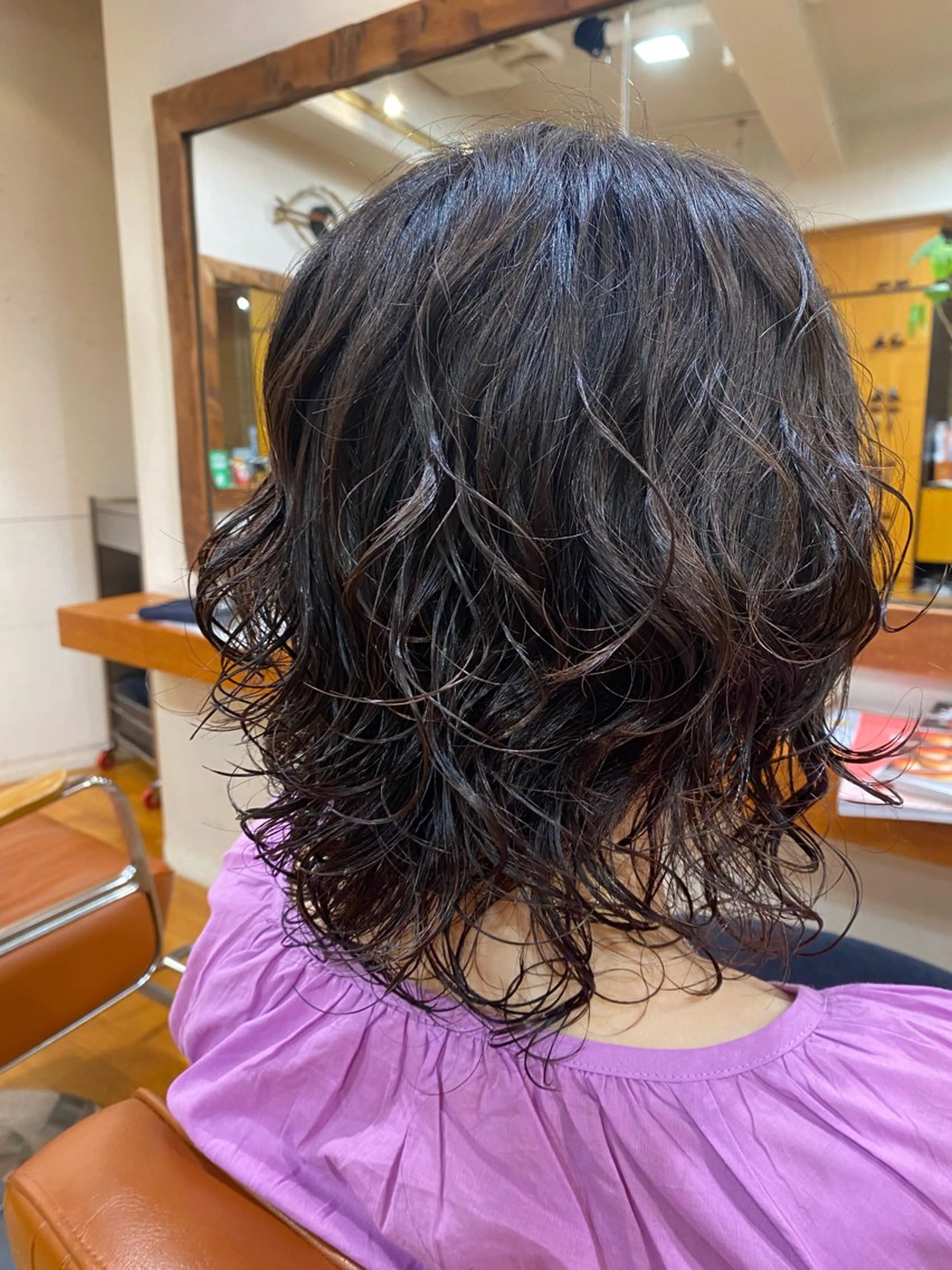 ミディアム パーマ カット パーマ 長澤 しずくのヘアスタイル