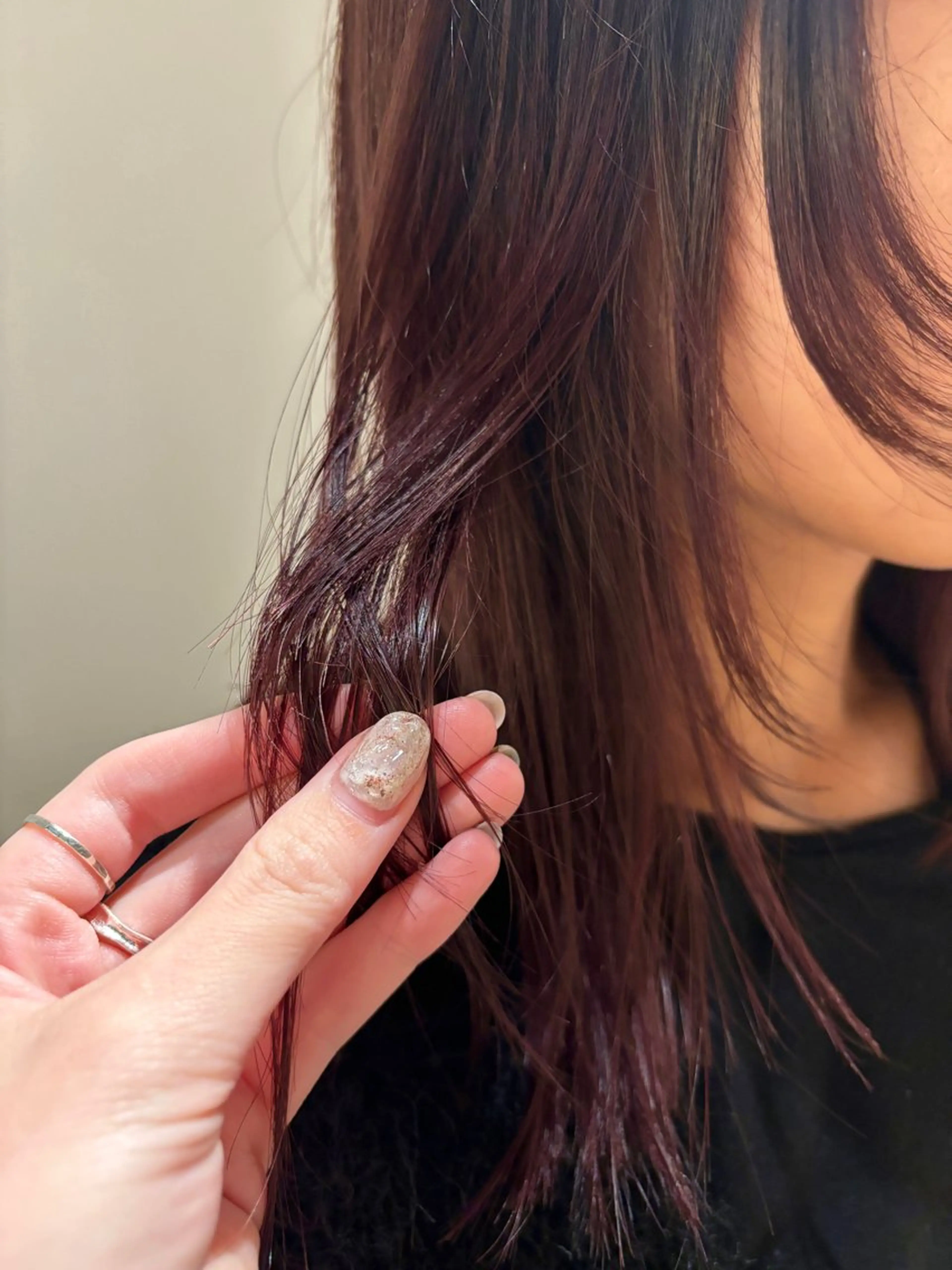 セミロング カラー ブリーチ ブリーチなしカラー カット ヘアカラー トリートメント やまもと さえのヘアスタイル