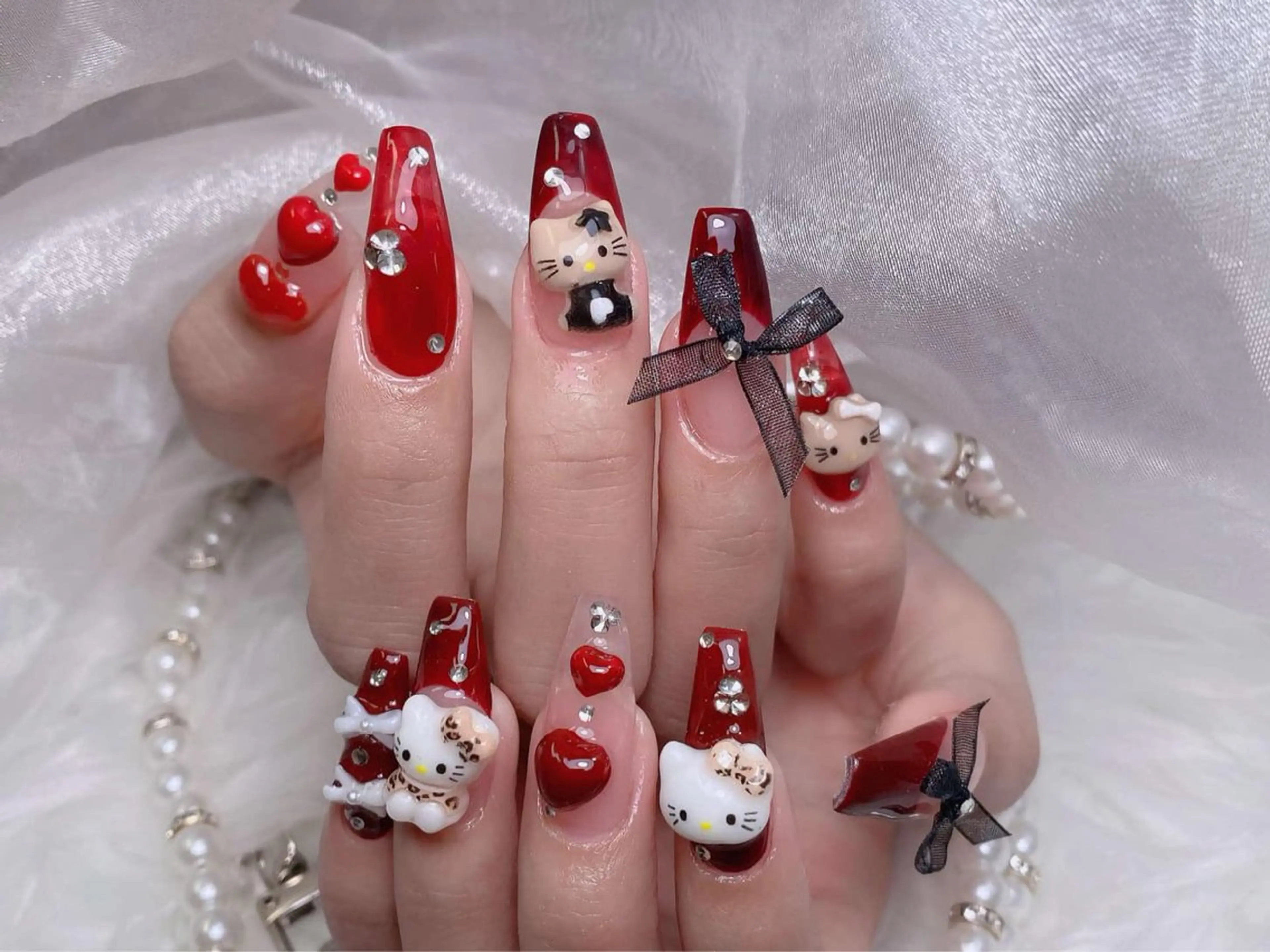 ネイル 成人式 ジェルネイル ロングネイル マグネットネイル ミディアムネイル ハンドネイル MoMoA Nail ネイル長さ出し専門店のネイルデザイン