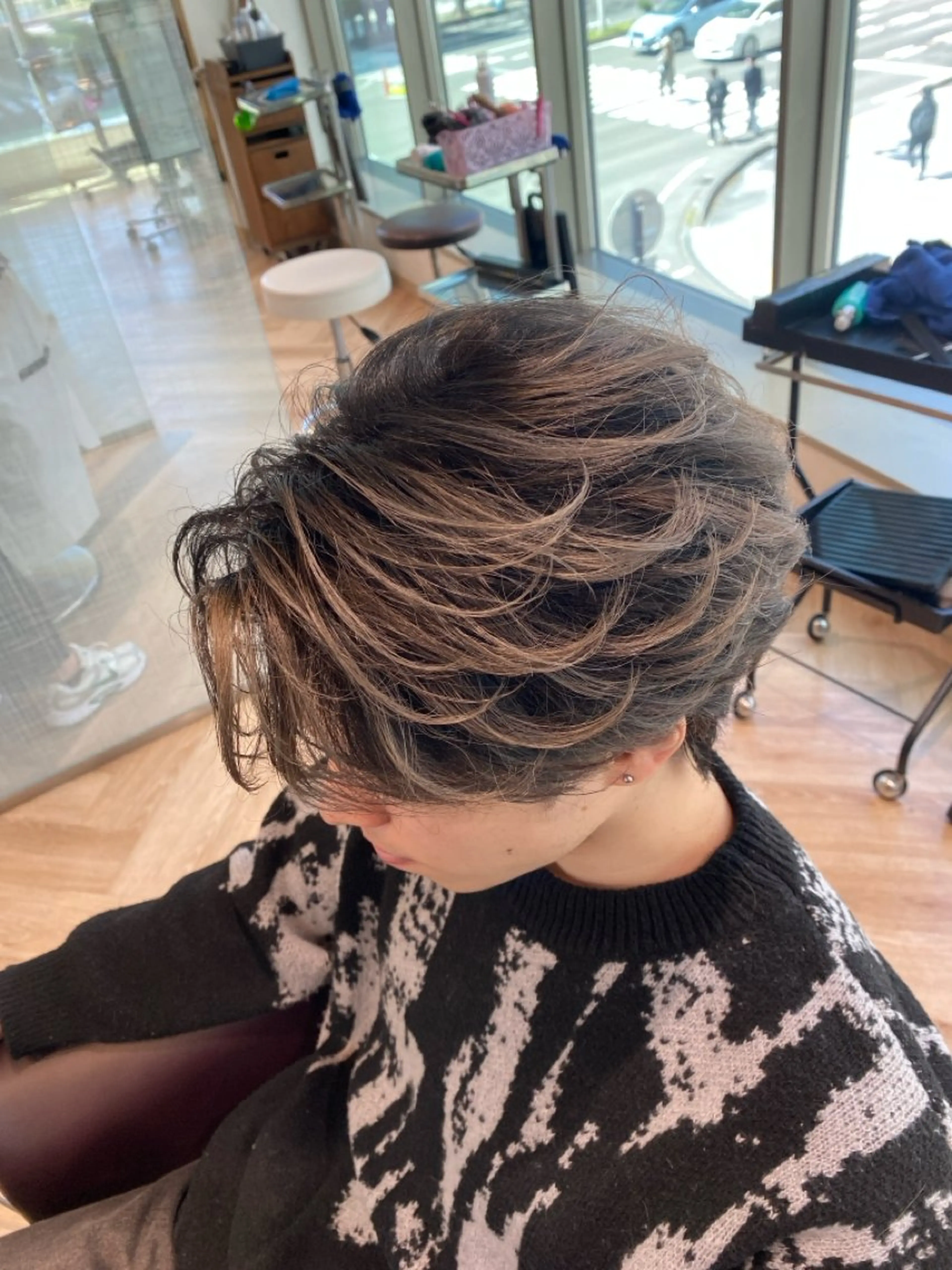 ショート カラー カット ヘアカラー メンズ特化/フェザー /パーマ/伊勢元のヘアスタイル