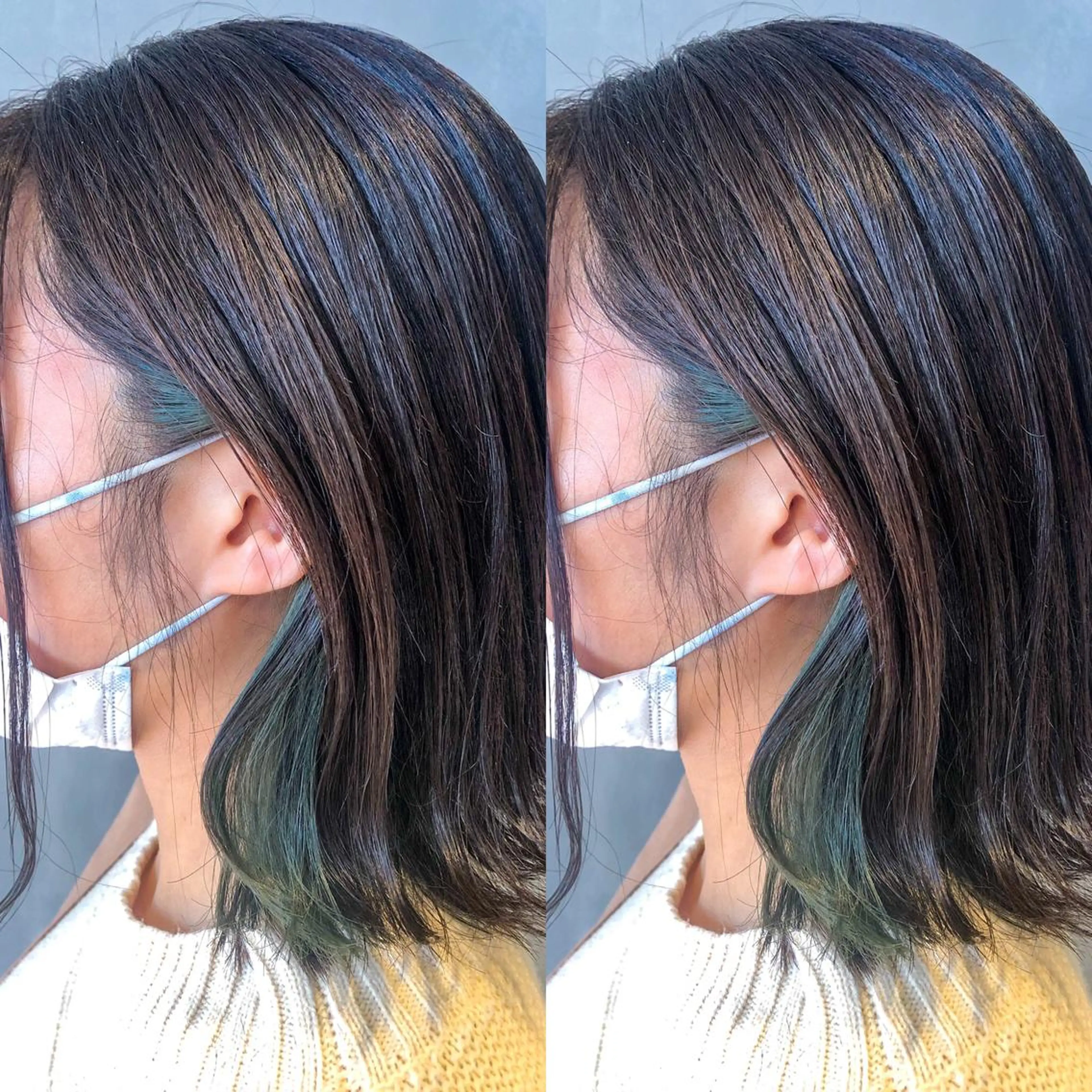 ミディアム カラー イヤリングカラー 長谷川 沙紀のヘアスタイル