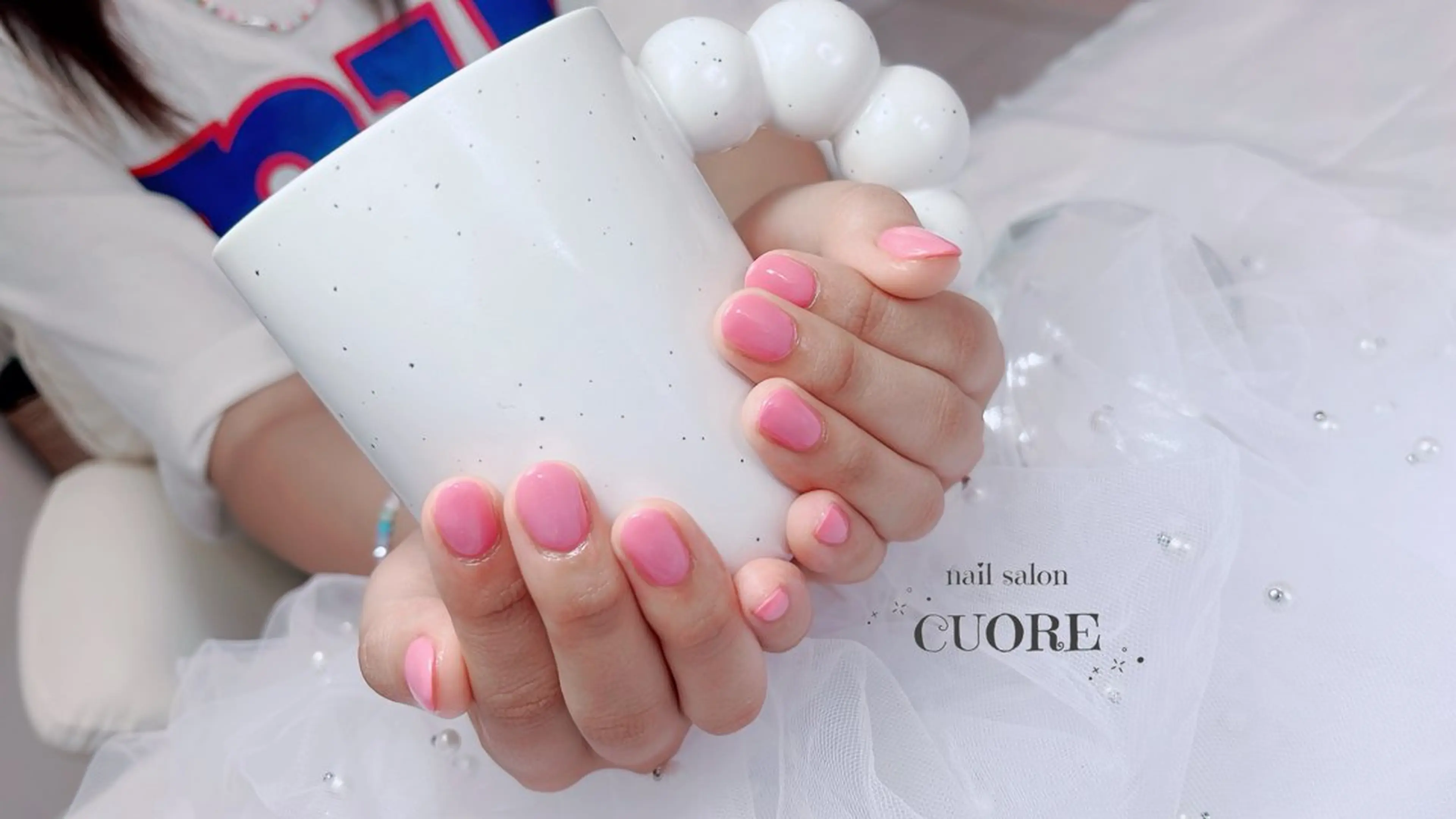 ネイル ワンカラーネイル ピンク シンプルネイル ハンドネイル nail salon CUOREのネイルデザイン