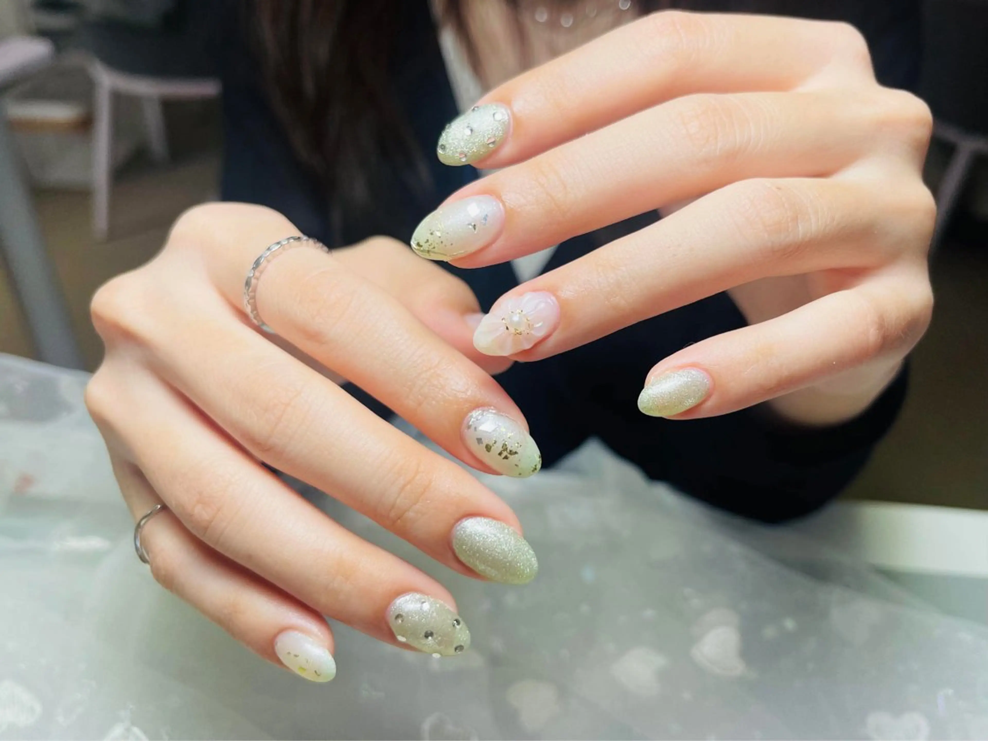 ネイル ボルドー チークネイル 長さ出し フレンチネイル ジェルネイル Yuu🎀 Belle Nailのネイルデザイン