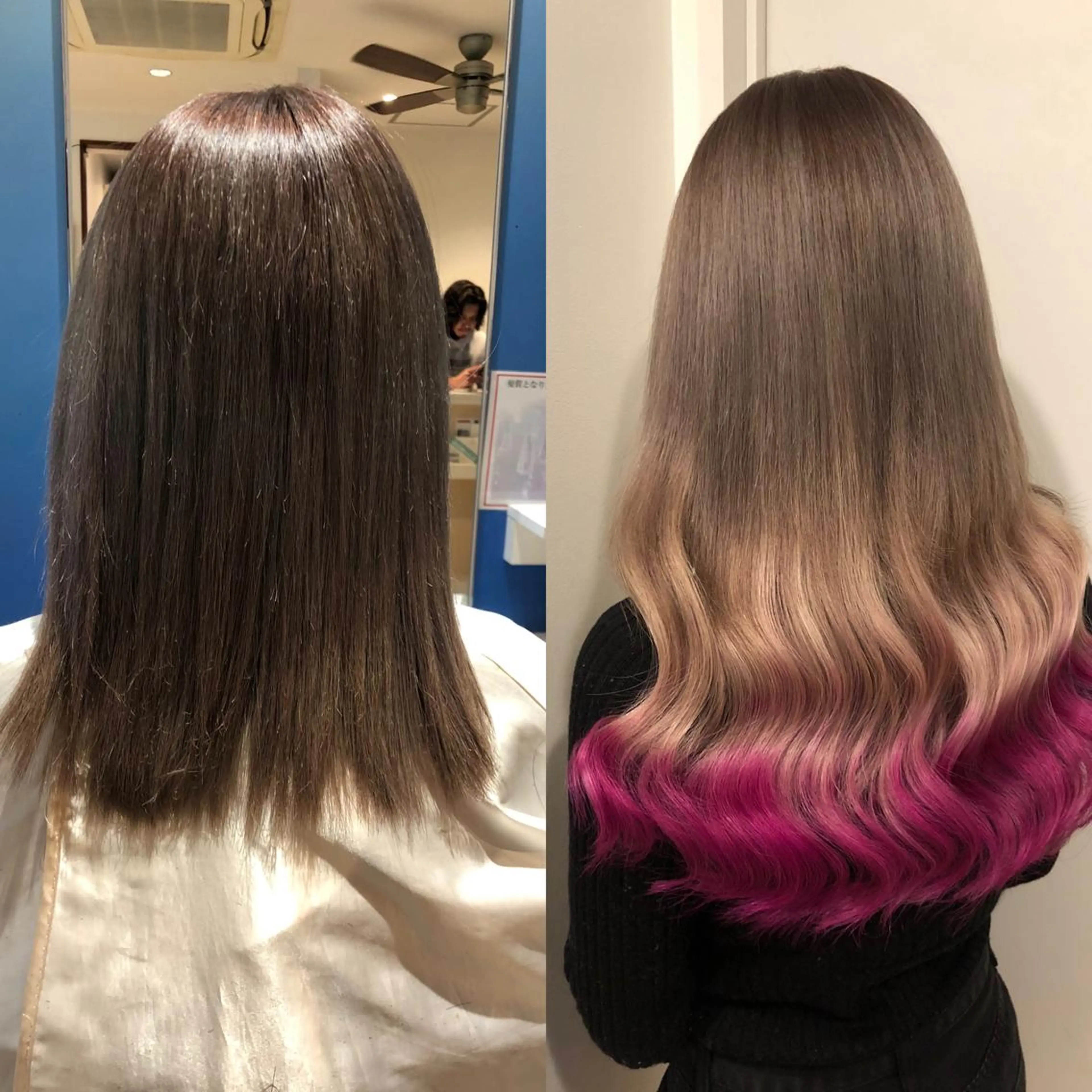 ロング カラー シールエクステ バレイヤージュ ミストバング ダブルカラー  フェイスフレーミング ヘアカラー エクステ 🧡艶髪ちゅるん髪 🫧🧡YUKI❄️のヘアスタイル