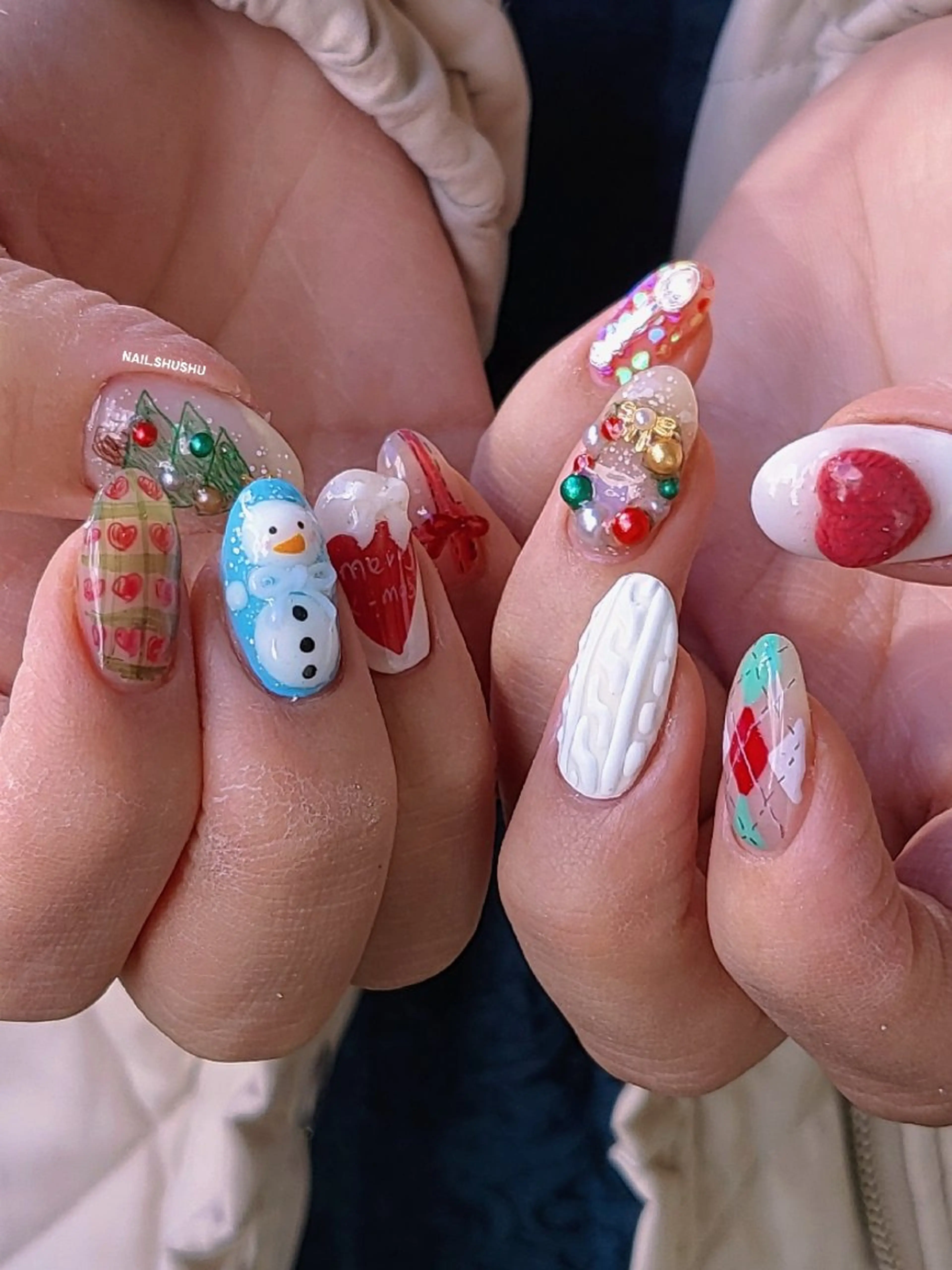 ネイル ハンドネイル 3dパーツ/流行り 👧shushu❤️のネイルデザイン