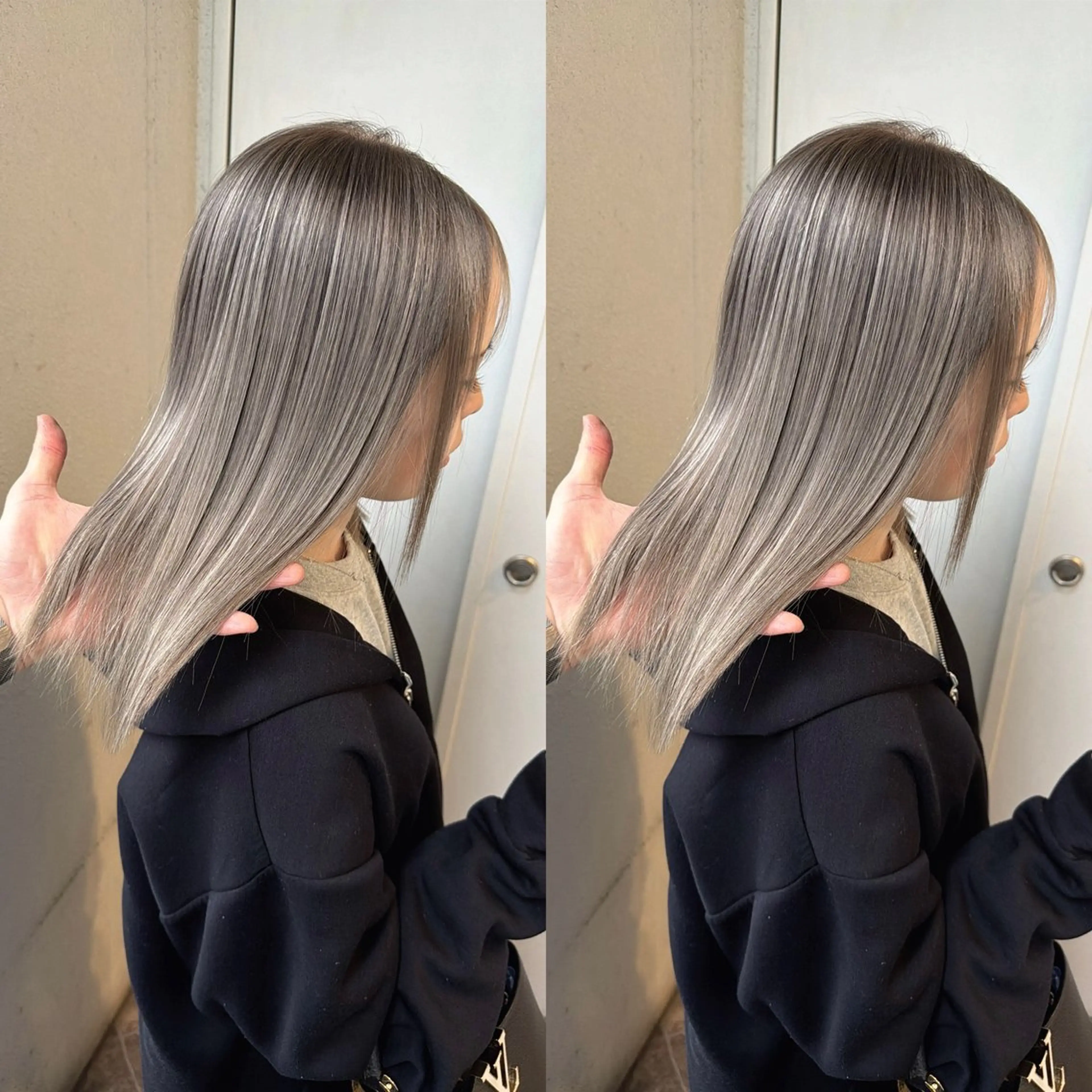 ミディアム カット ヘアカラー トリートメント バレイヤージュ ボブ🌈ナツヤのヘアスタイル