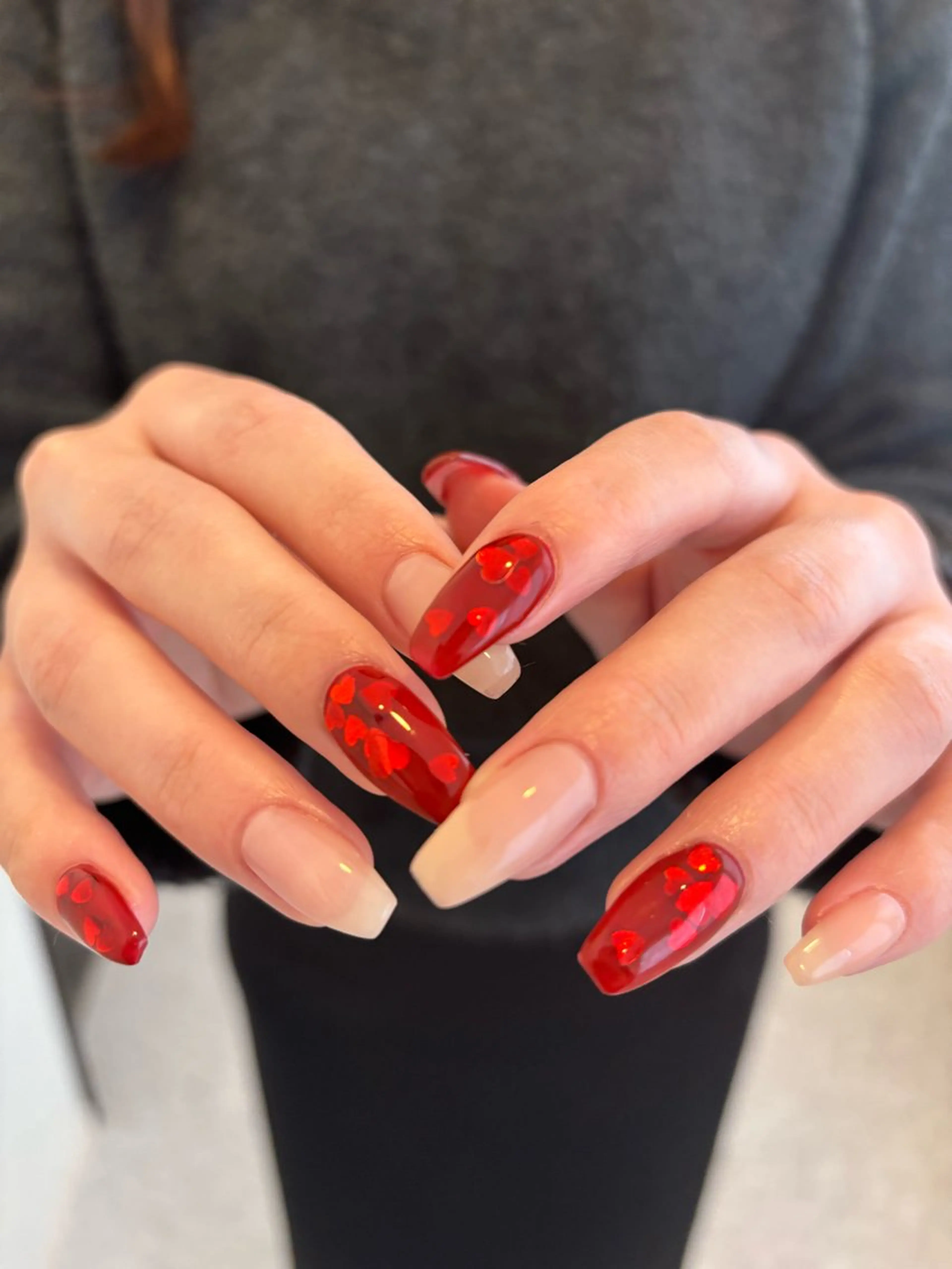 ネイル ハート ハンドネイル Maede Kanaのネイルデザイン