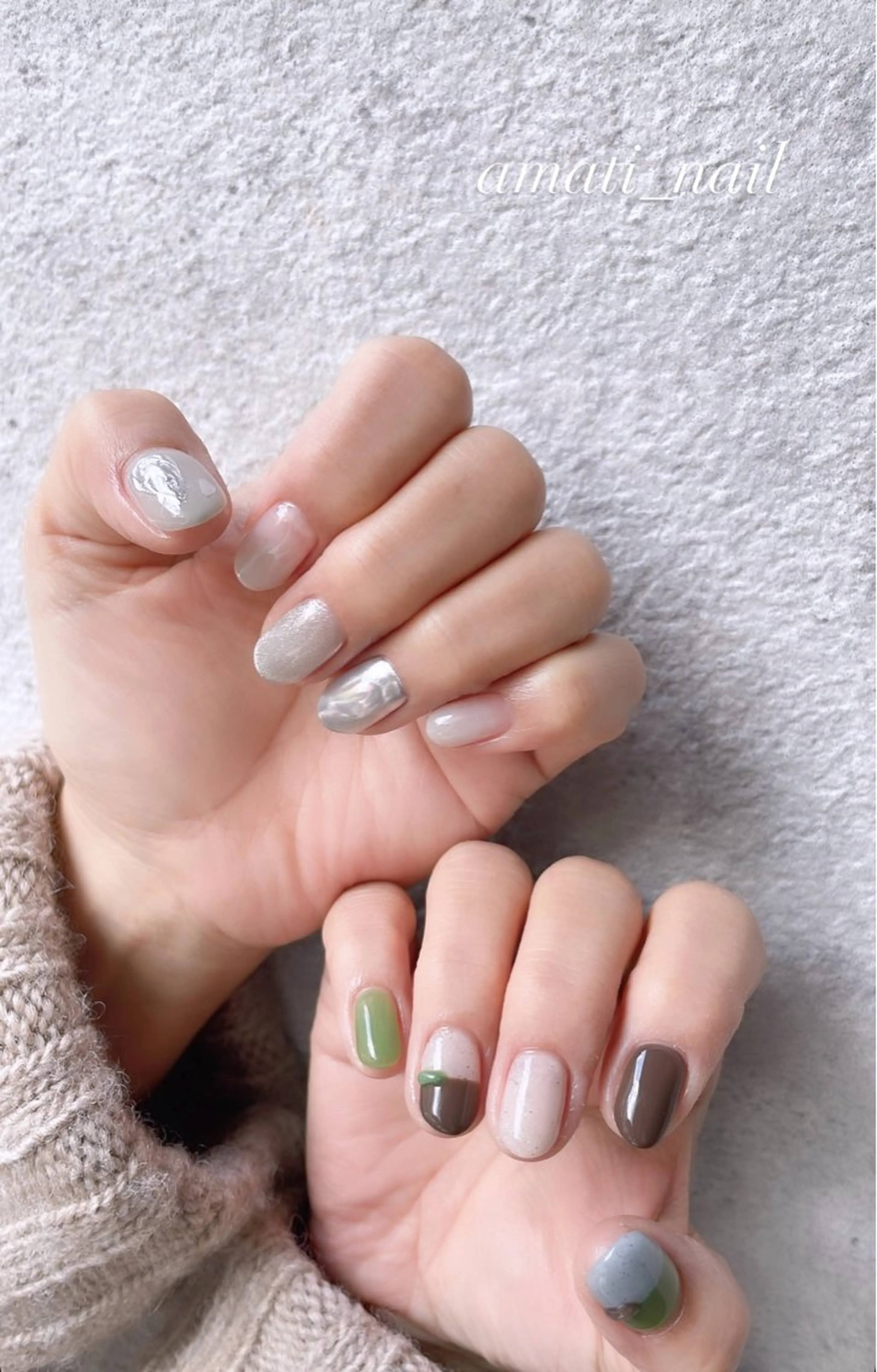 ネイル フットネイル ジェルネイル マグネットネイル ミラーネイル ニュアンスネイル ハンドネイル amati_nail TAKAKOのネイルデザイン