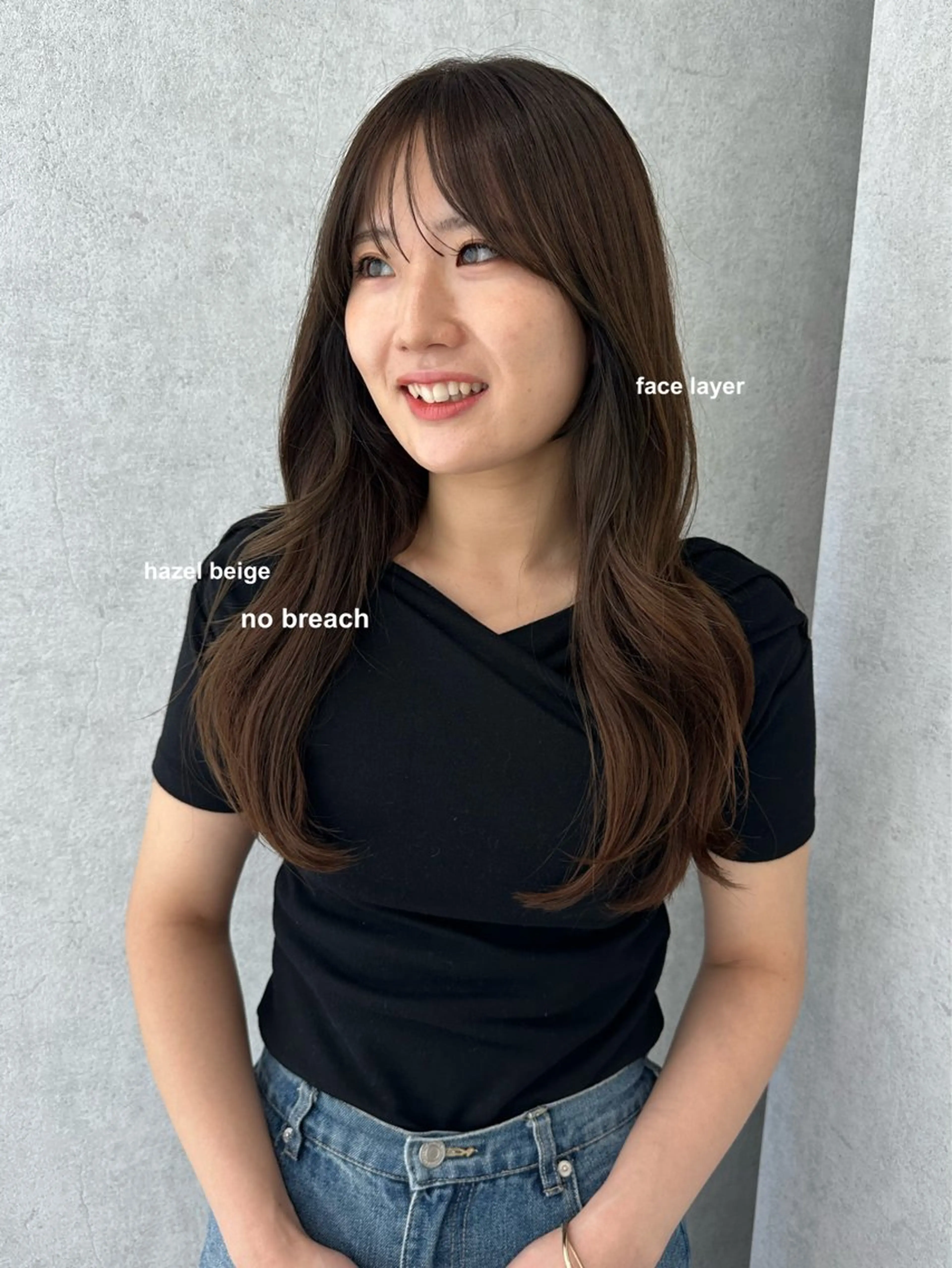 ロング v-lab studio所属・韓国レイヤーカット/ 艶カラー/ noaのヘアスタイル