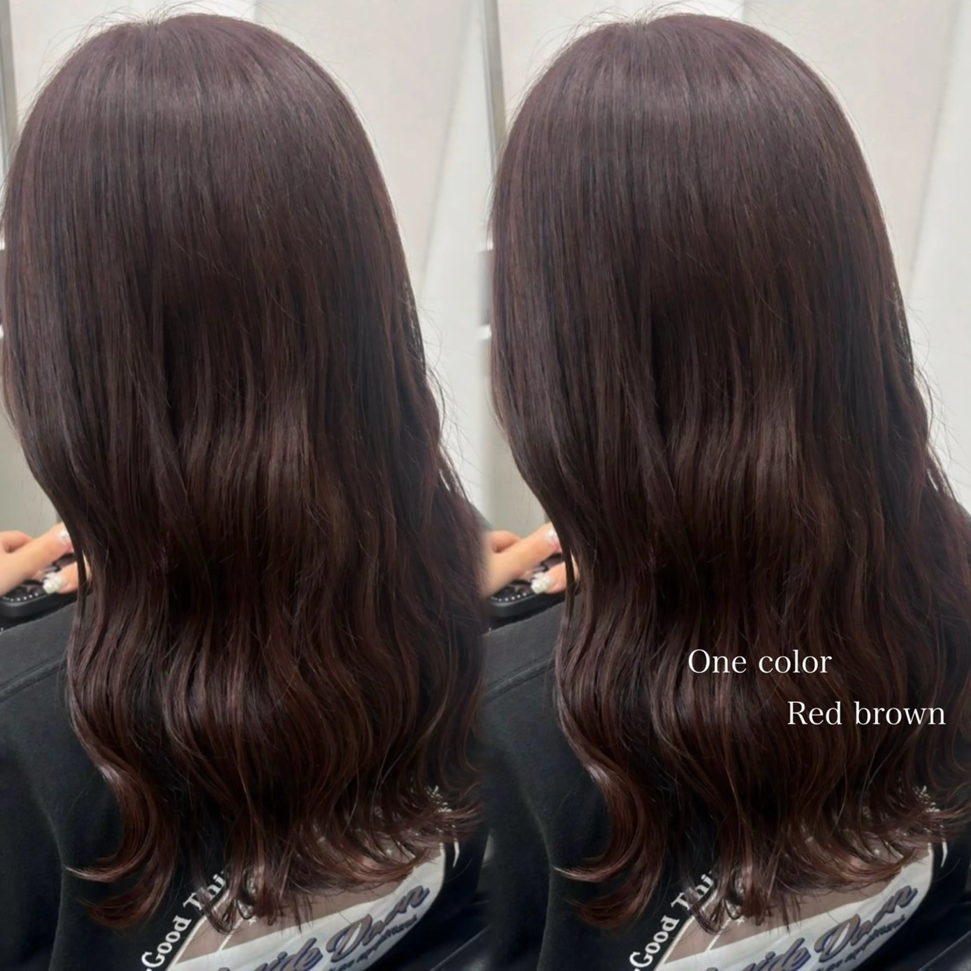 ロング カラー ブラウンカラー レッドカラー レッドブラウン ヘアカラー 韓国ヘア🇰🇷 HINAのマツエク・マツパデザイン