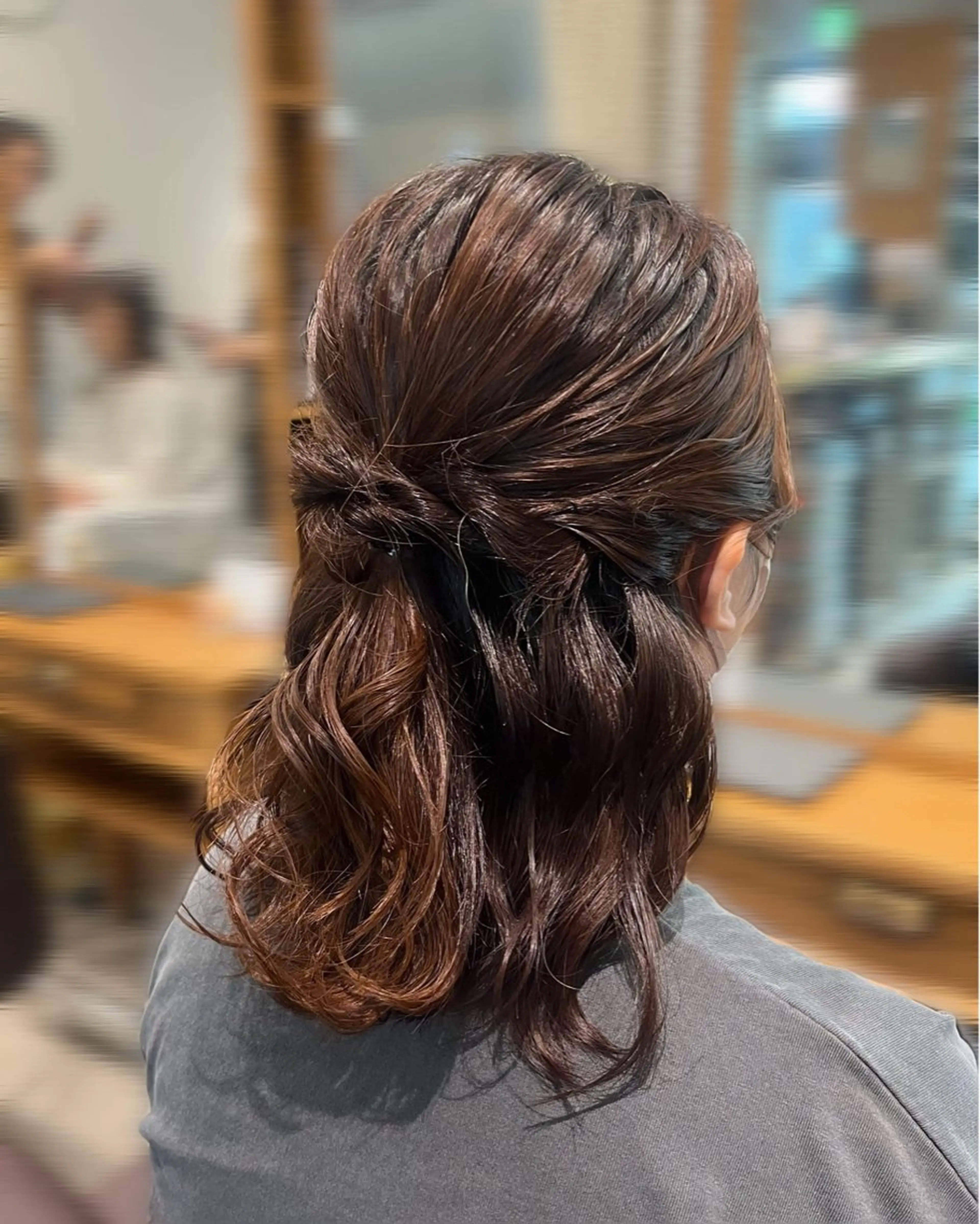 ミディアム ヘアアレンジ ハーフアップ Hair Itice ホンダのマツエク・マツパデザイン