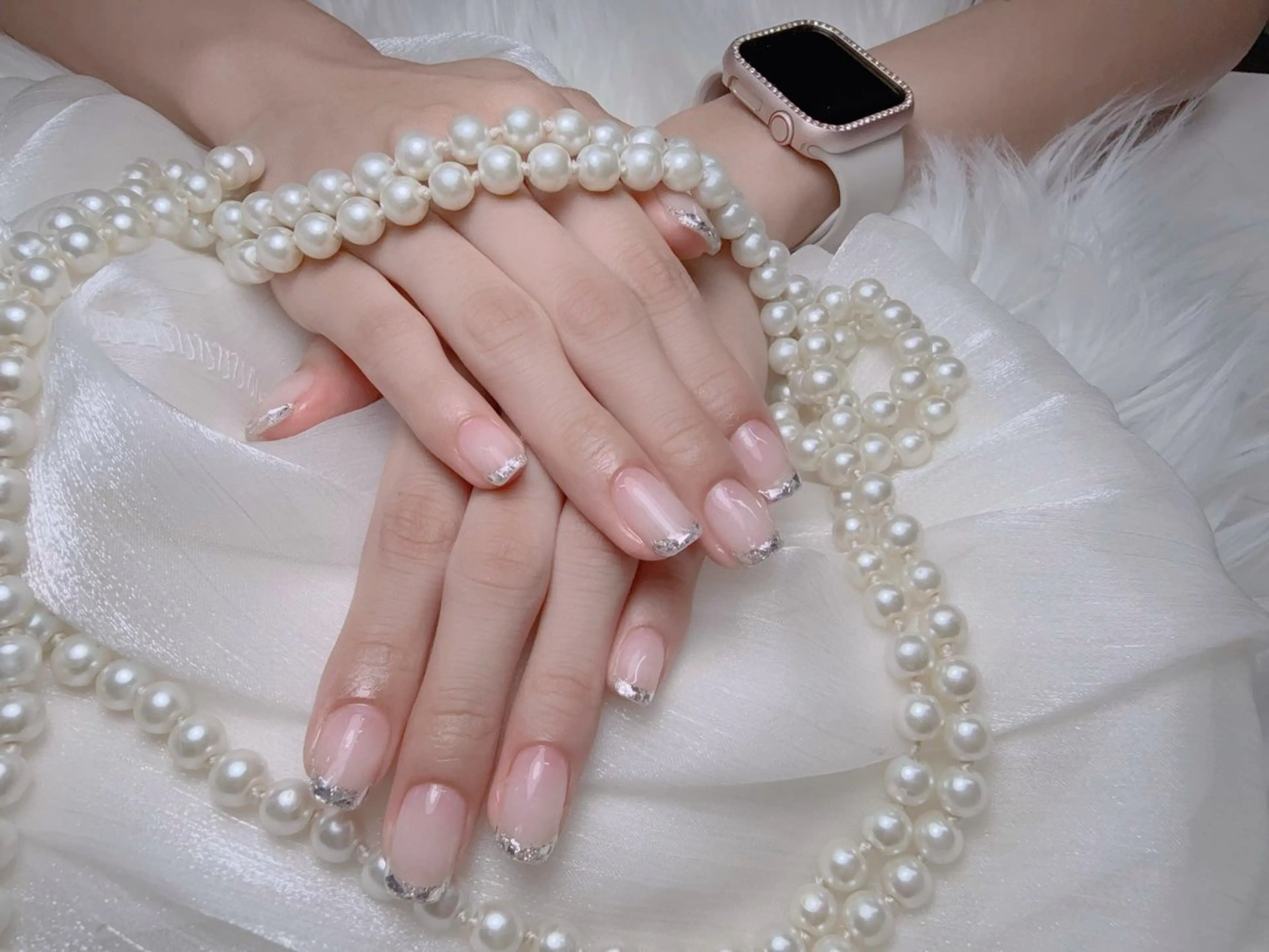 ガラスフレンチ🩵 (ジェルオフ込み)の写真