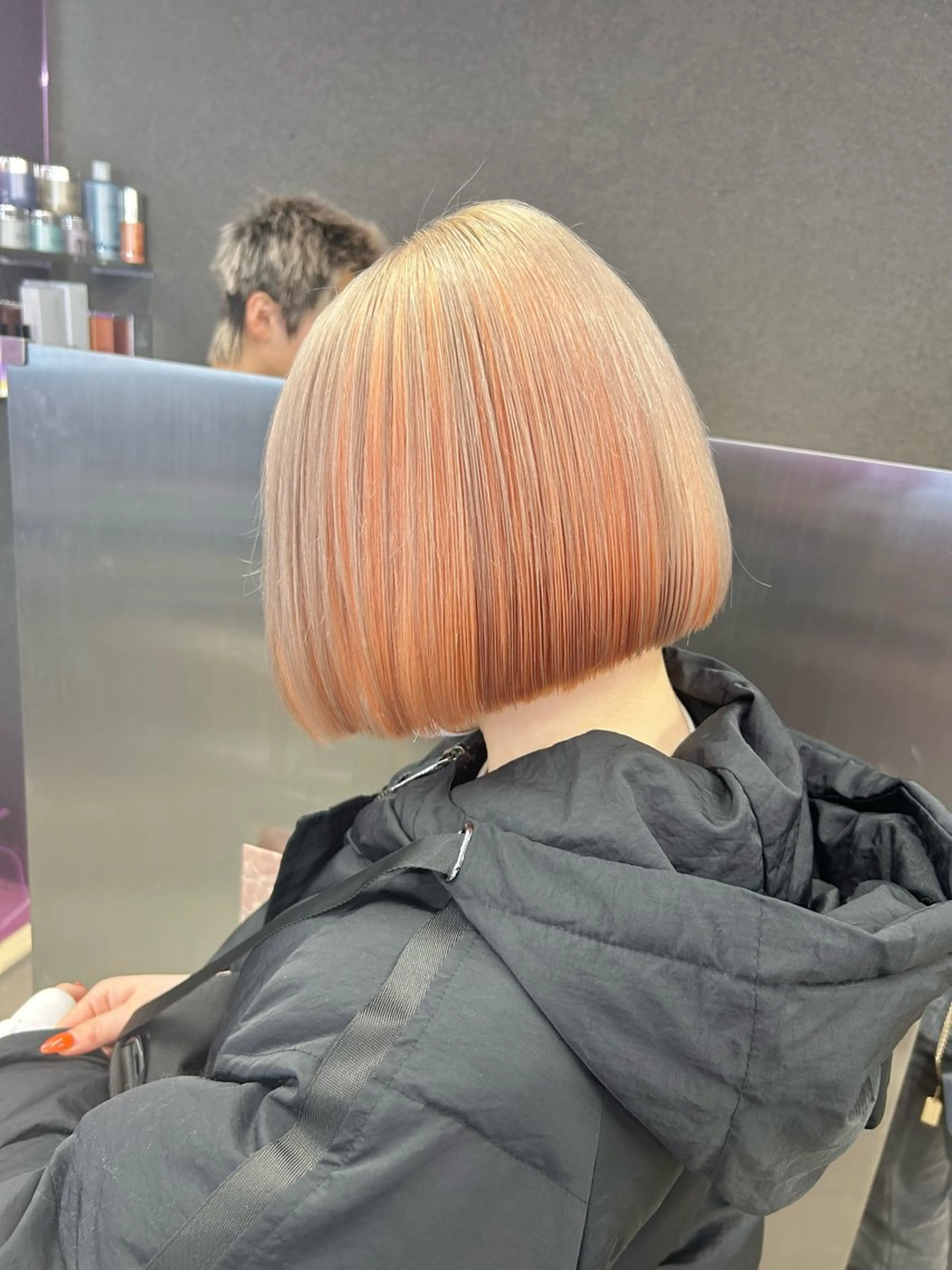 ミディアム カラー ベージュカラー ブリーチ オレンジ ホワイトベージュ ✅ケアブリーチ✅ トヨオカ ノブヒデのヘアスタイル