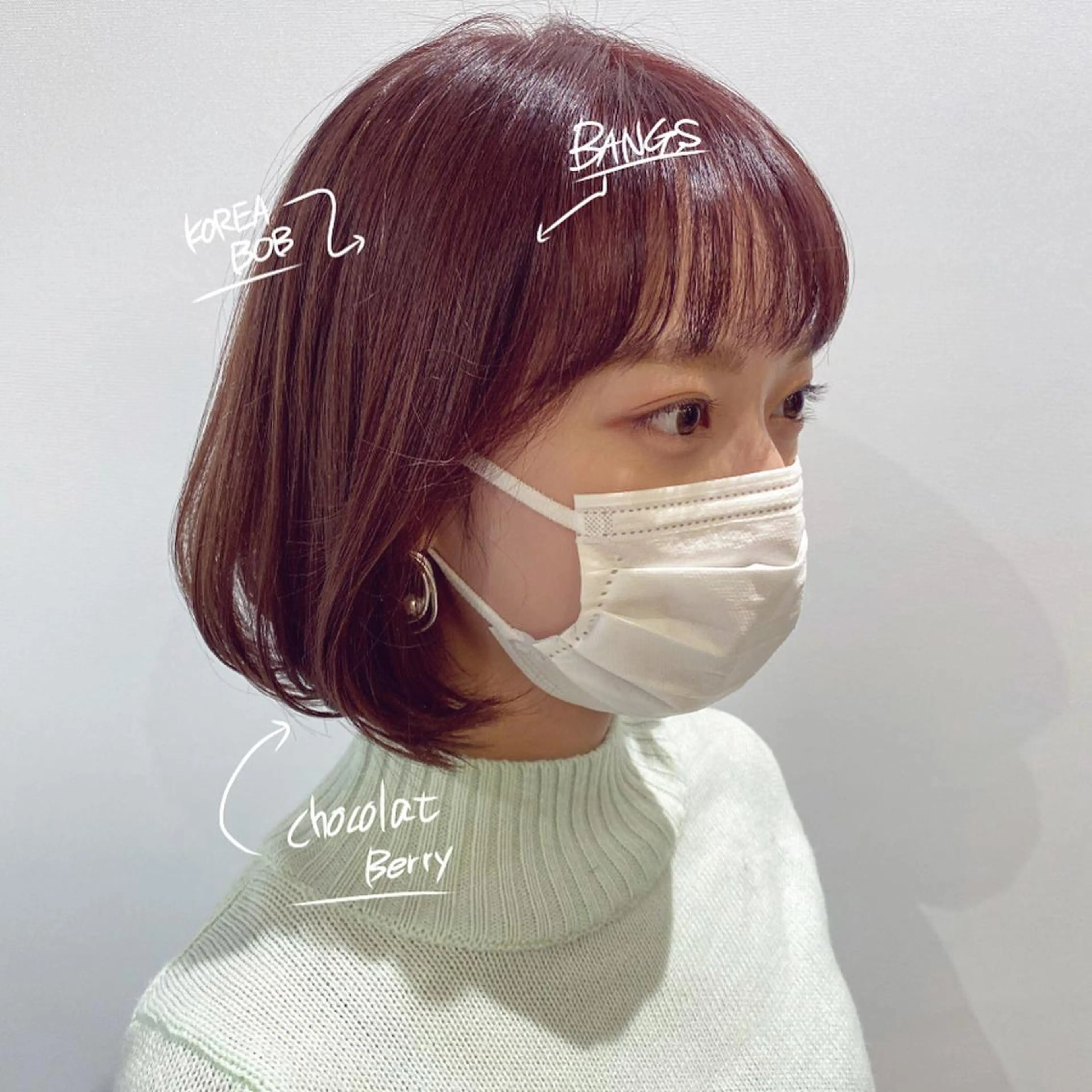 ミディアム ボブ 韓国風ヘア 石畑結華 Lond店長のヘアスタイル