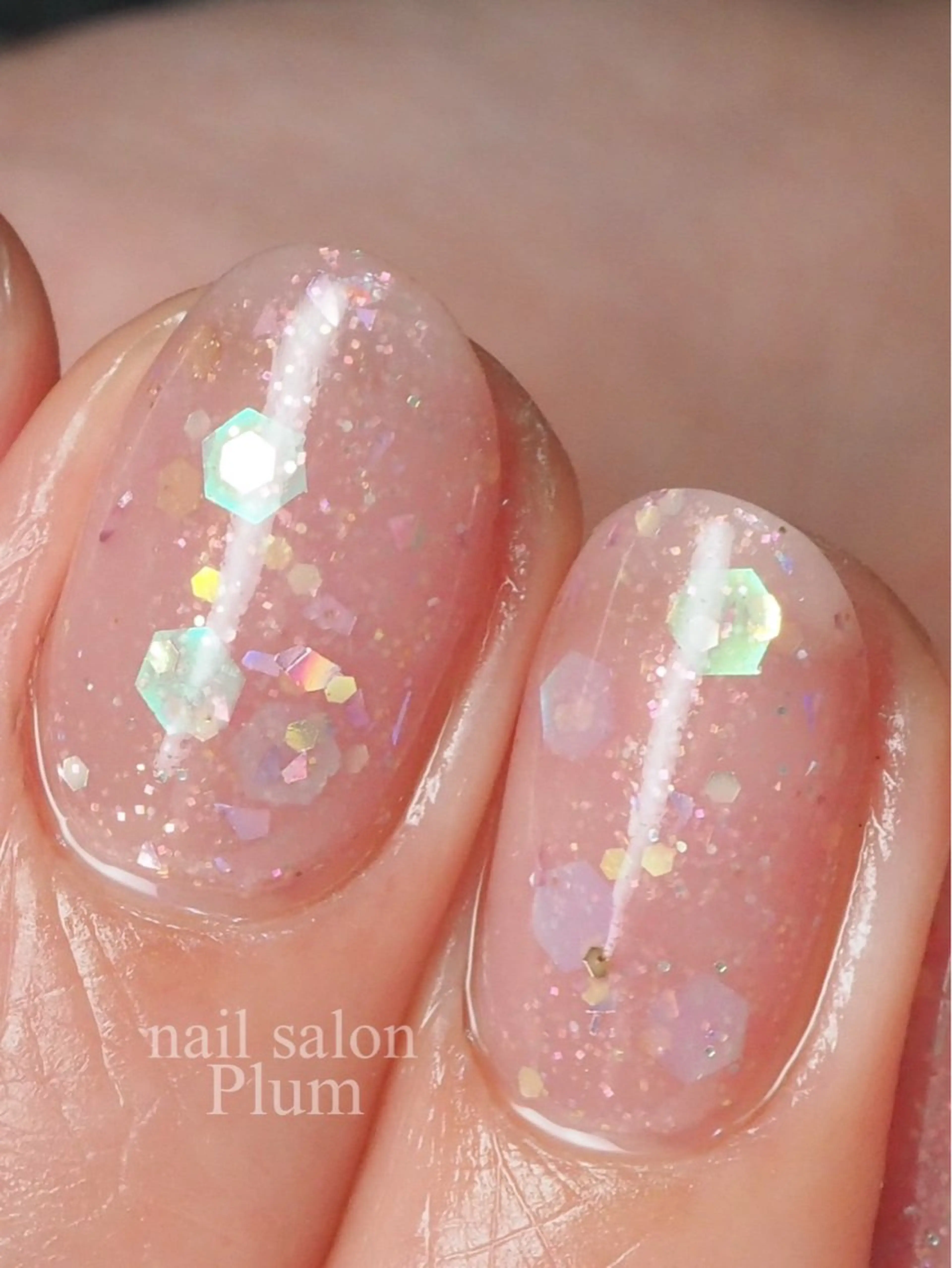 ネイル オーロラネイル ワンカラーネイル ハンドネイル Plum Kanaのネイルデザイン